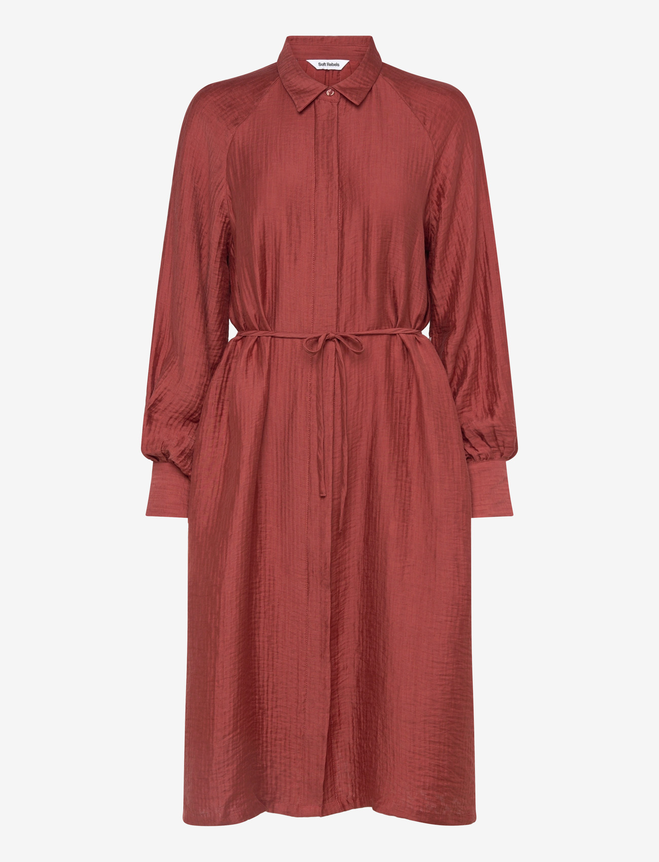 Soft Rebels - SRJessa Dress - skjortklänningar - henna - 0