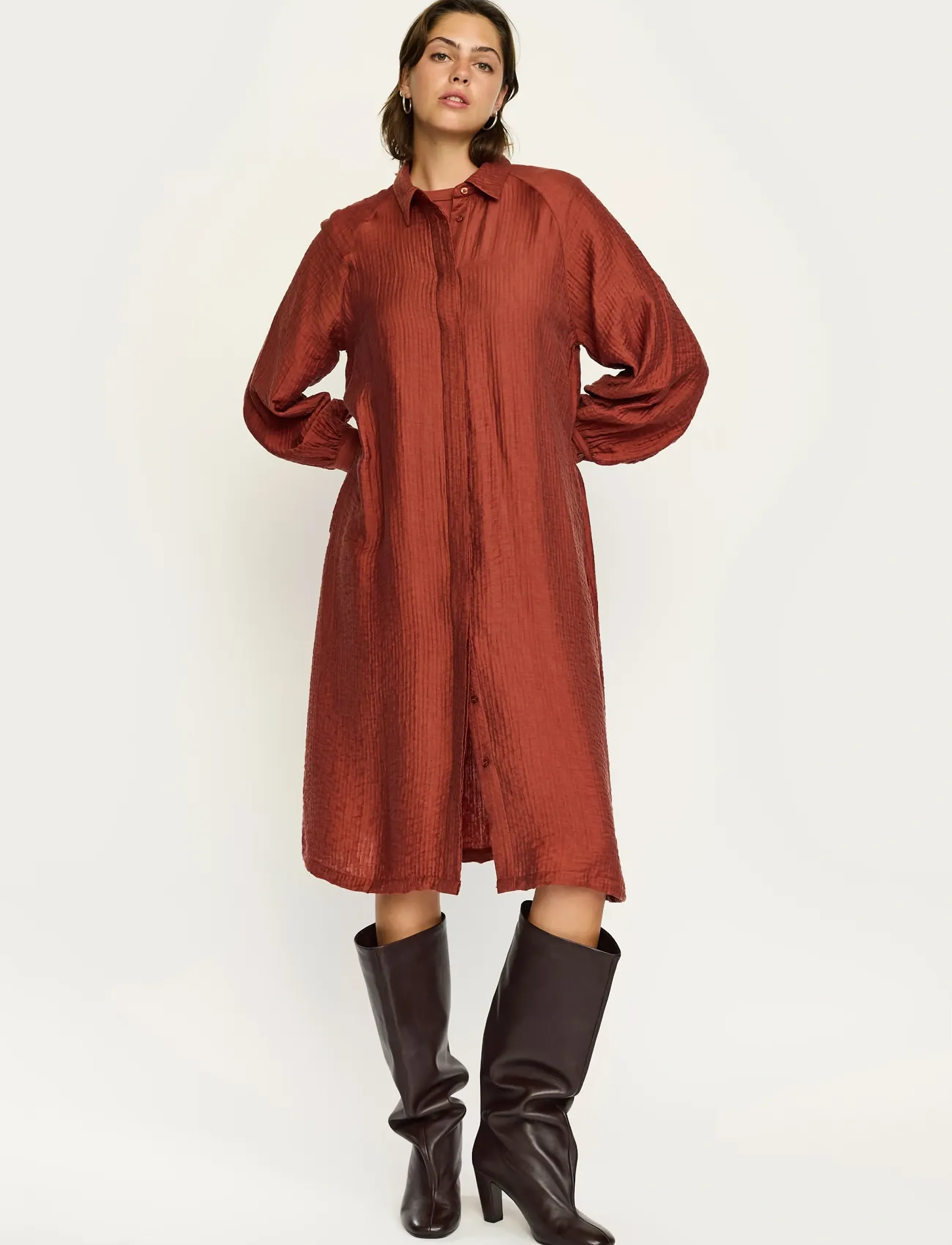 Soft Rebels SRJessa Dress - Okazje - HENNA / red