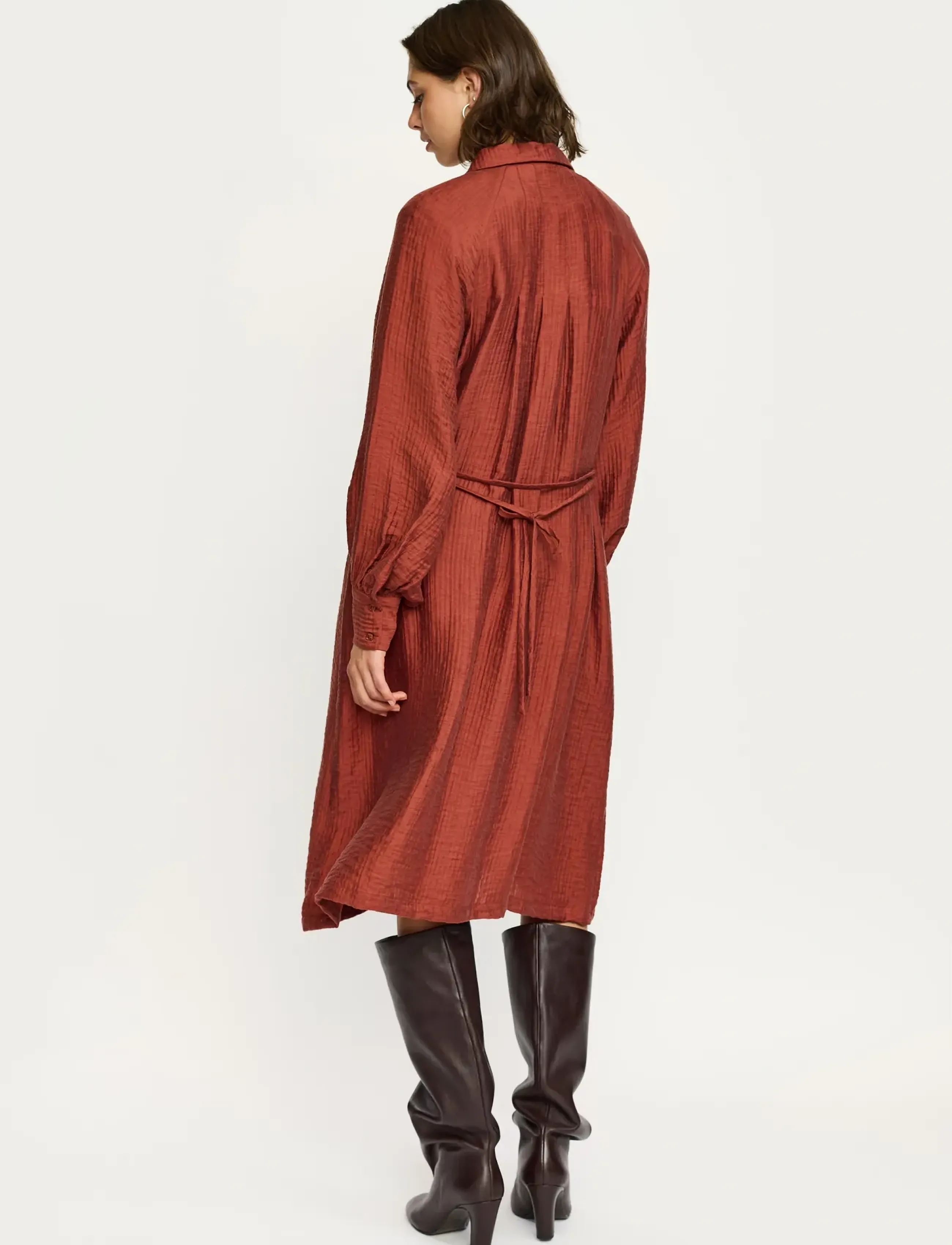 Soft Rebels - SRJessa Dress - skjortklänningar - henna - 3