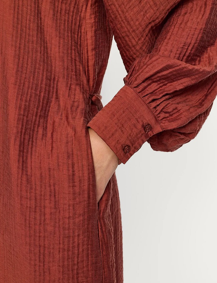 Soft Rebels - SRJessa Dress - skjortklänningar - henna - 4