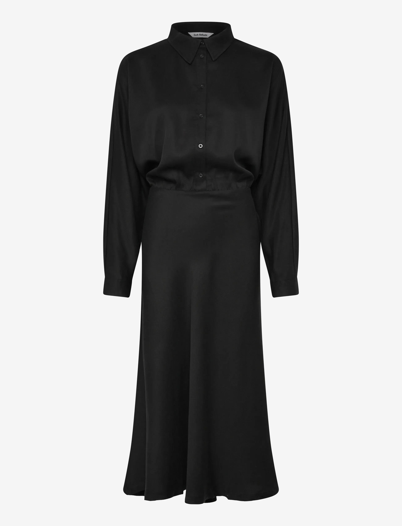 Soft Rebels - SRStormy Midi Dress - särkkleidid - black - 1