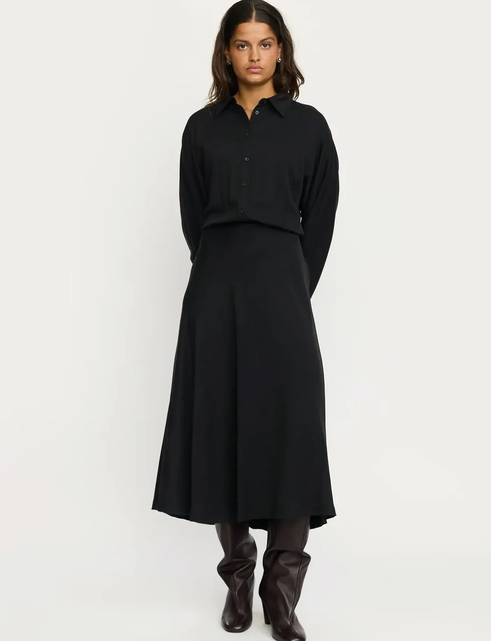 Soft Rebels - SRStormy Midi Dress - skjortekjoler - black - 0