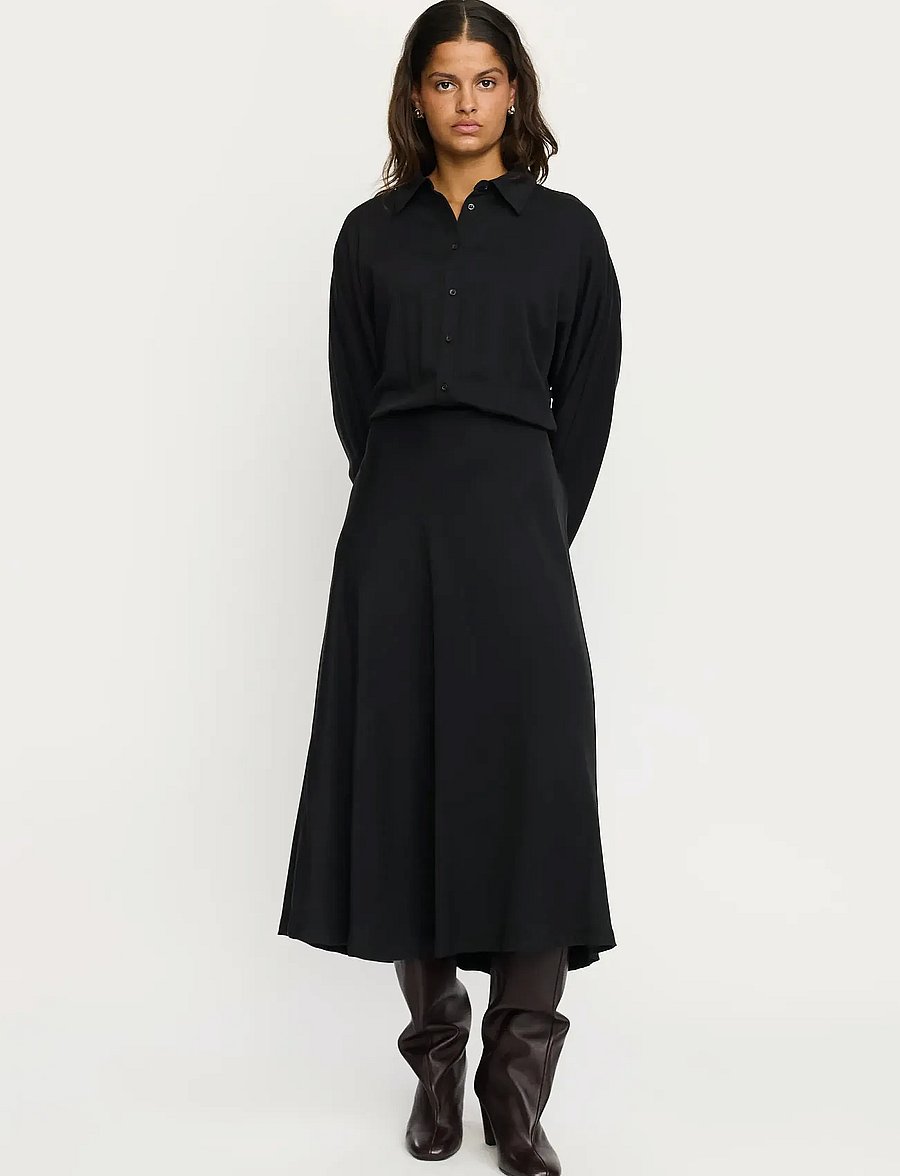 Soft Rebels - SRStormy Midi Dress - skjortekjoler - black - 0