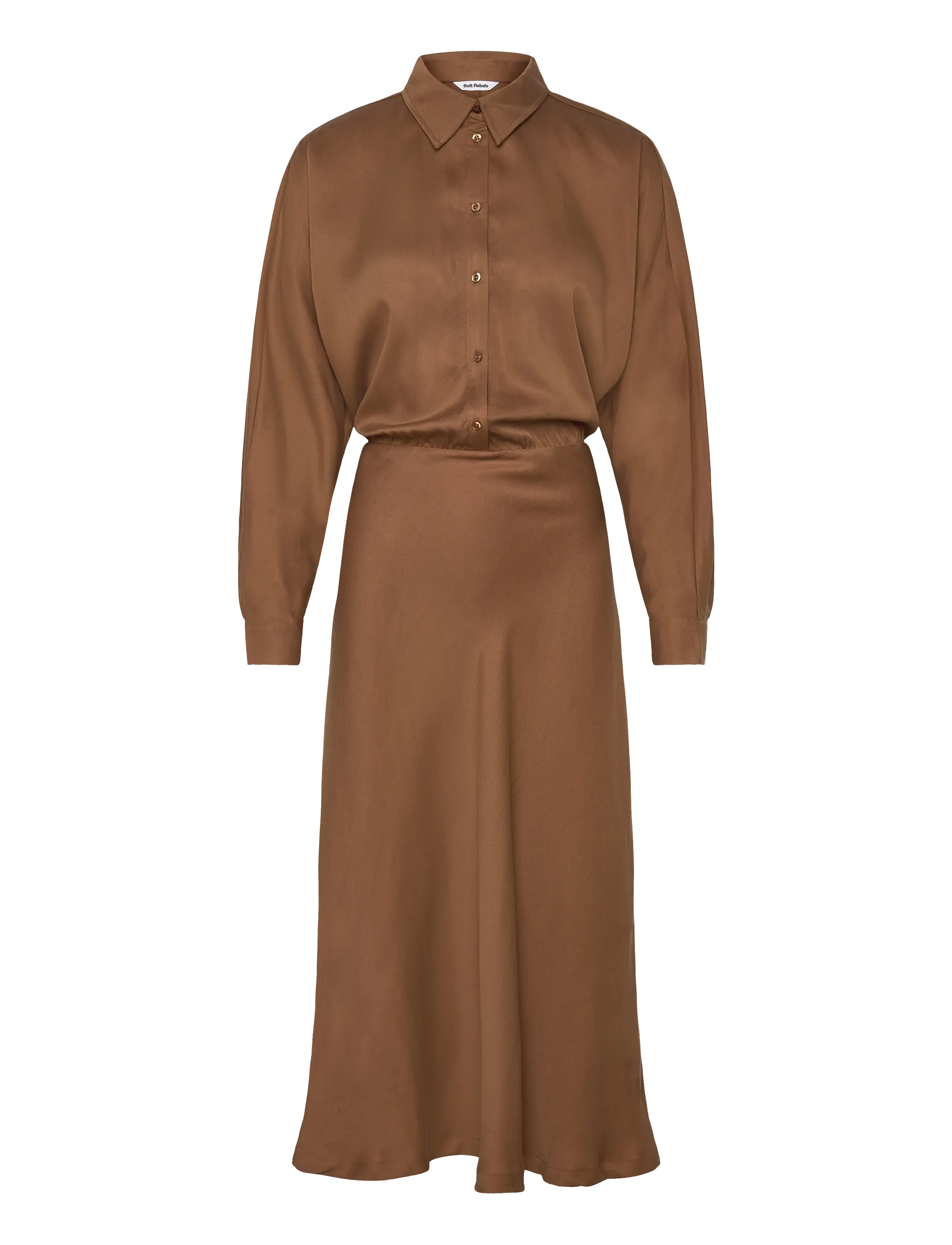 SOFT REBELS Srstormy Midi Kleid Beige - XS - Damen