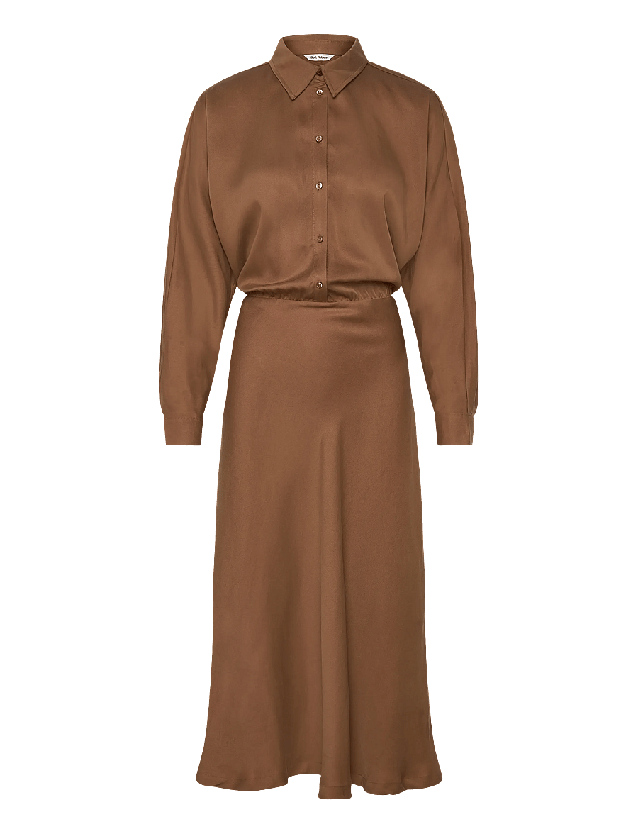 Soft Rebels - SRStormy Midi Dress - marškinių tipo suknelės - toasted coconut - 1