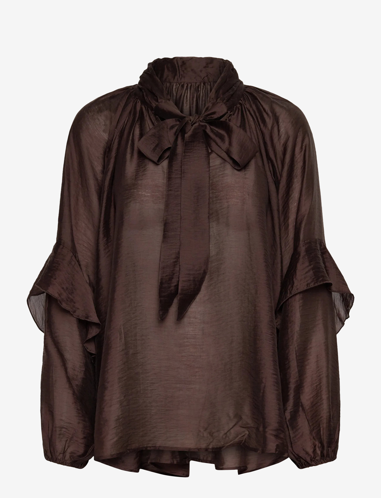 Soft Rebels - SRRachel Bow-Tie Blouse - coffee bean - 1