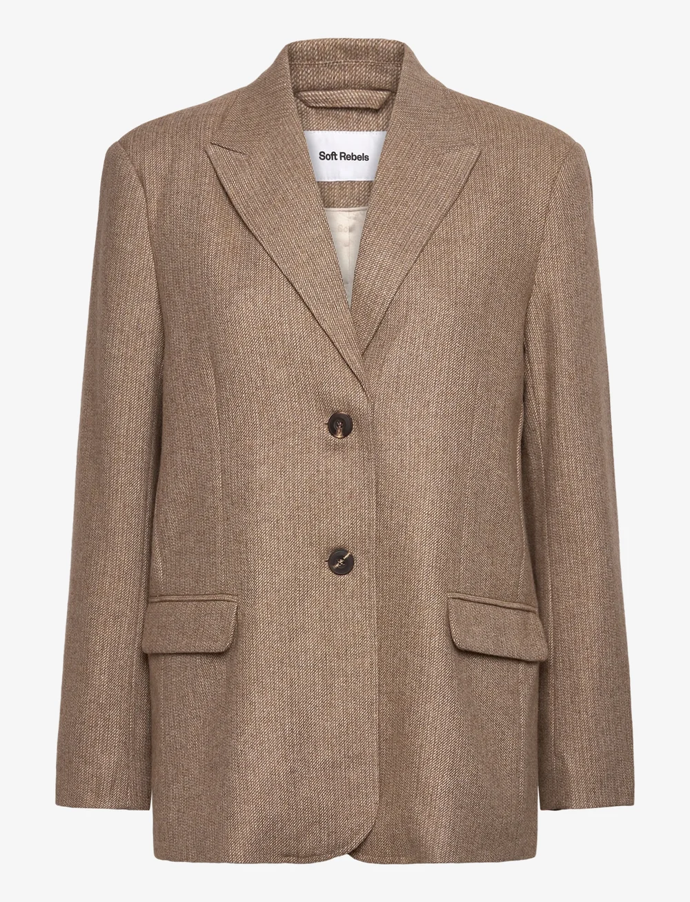 Soft Rebels - SRGreta Loose Blazer - enkelknäppta kavajer - toasted coconut - 1