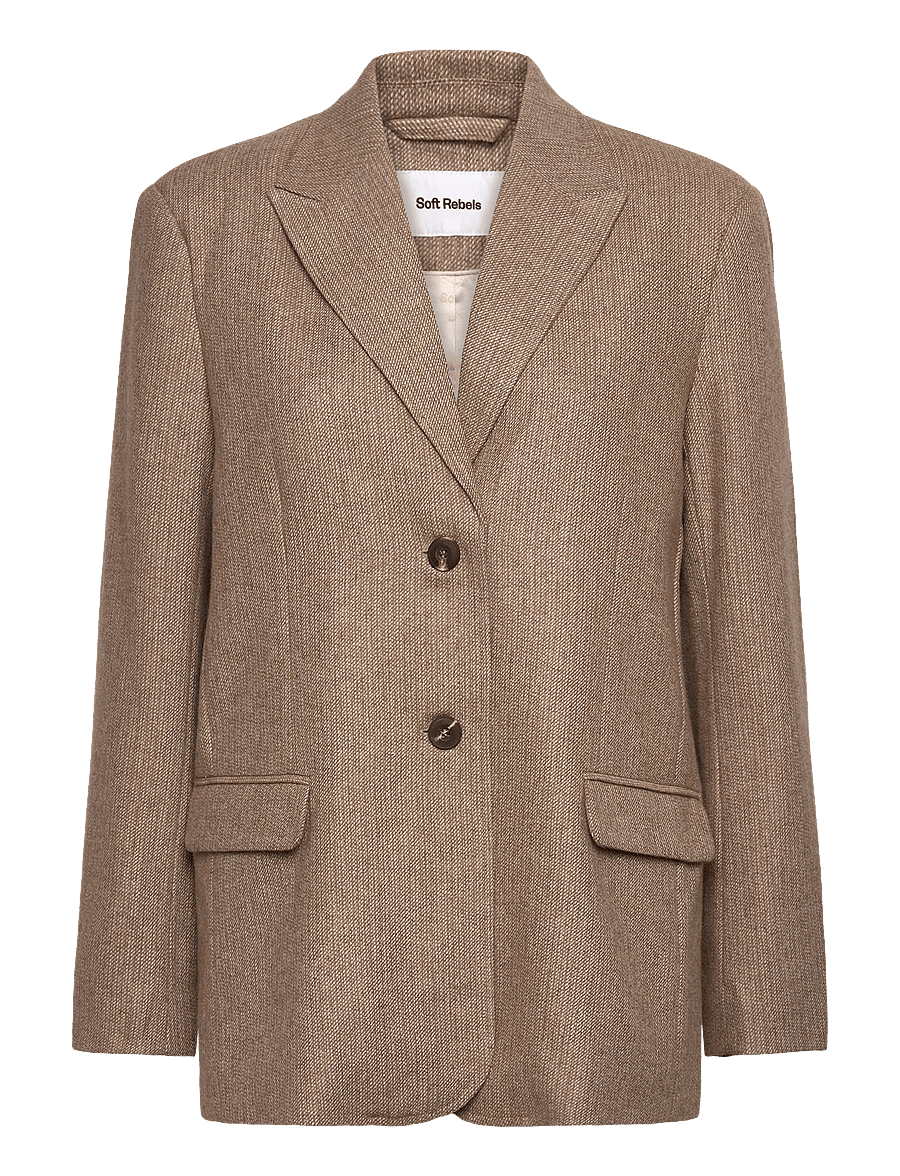 Soft Rebels - SRGreta Loose Blazer - enkeltradede blazere - toasted coconut - 1