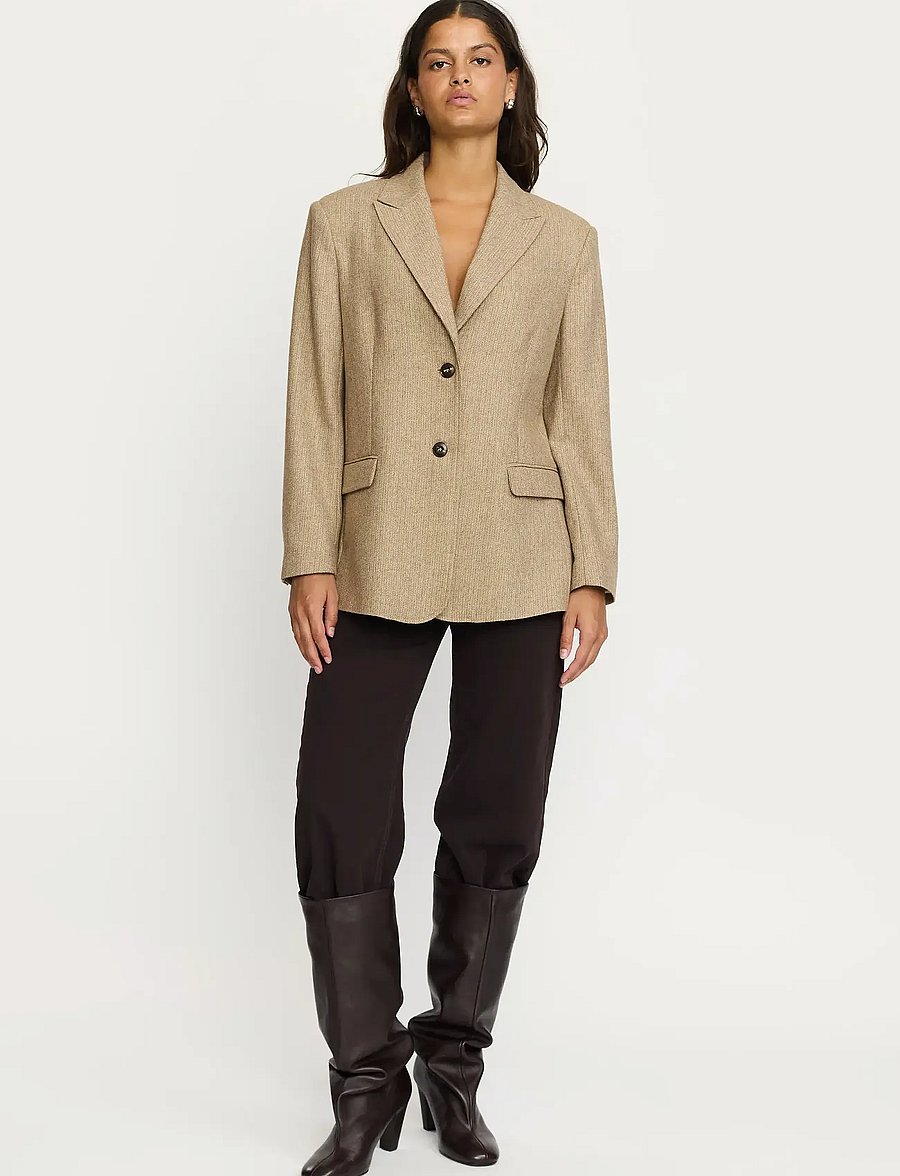 Soft Rebels - SRGreta Loose Blazer - enkeltradede blazere - toasted coconut - 0