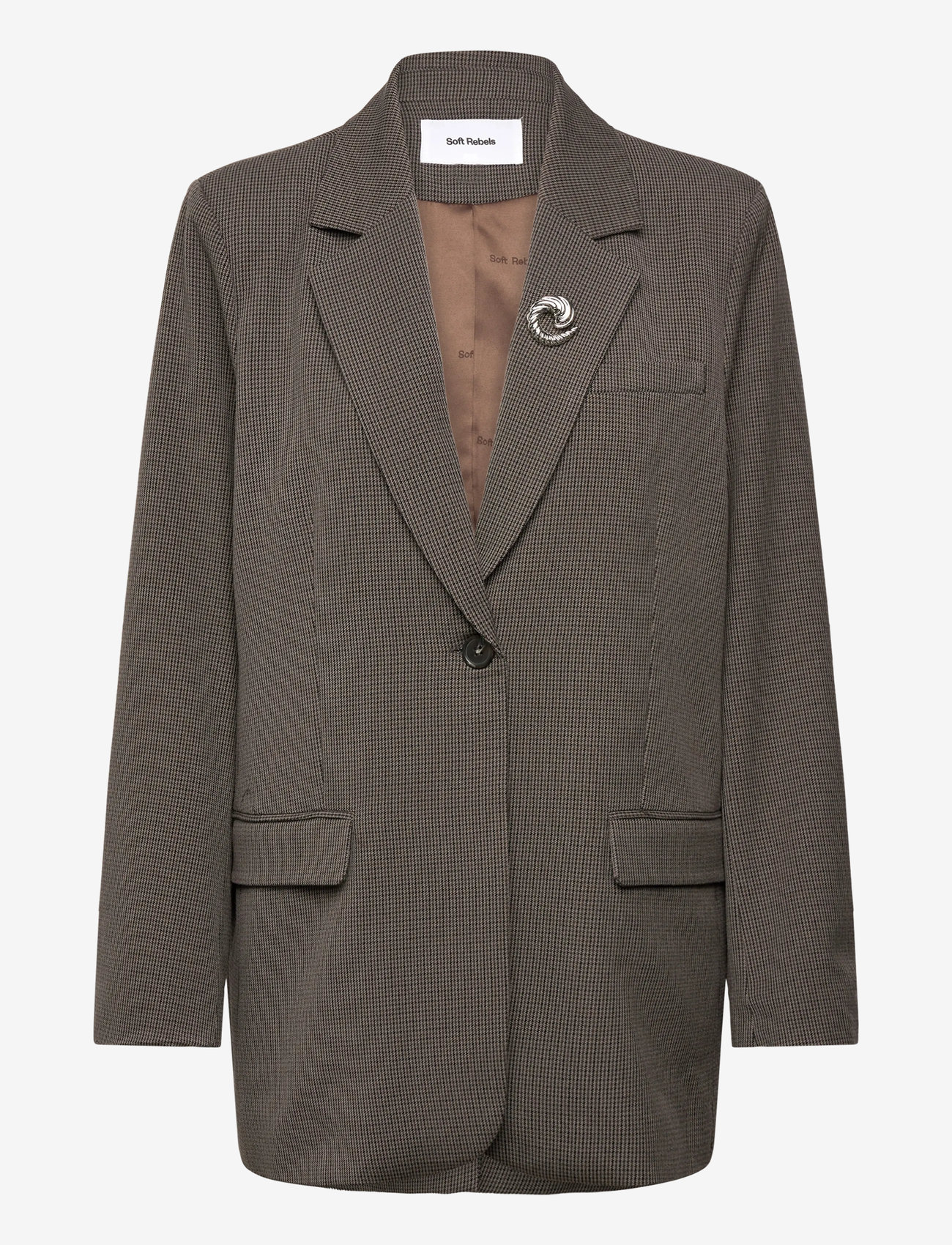Soft Rebels - SRMaha Relaxed Blazer - enkeltradede blazere - coffee quartz - 0