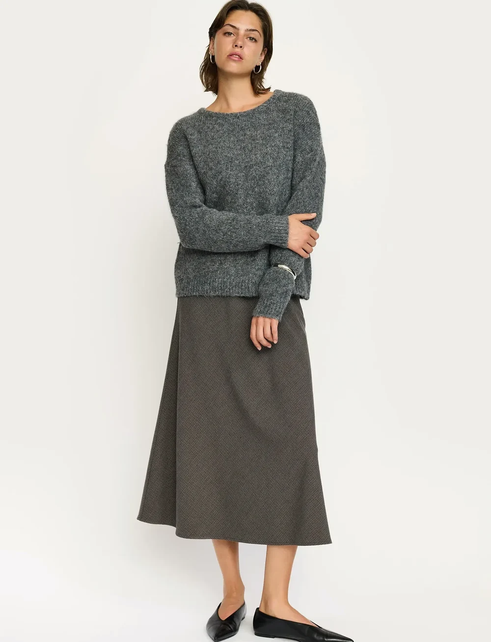 Soft Rebels - SRMaha Midi Skirt - midi nederdele - coffee quartz - 0