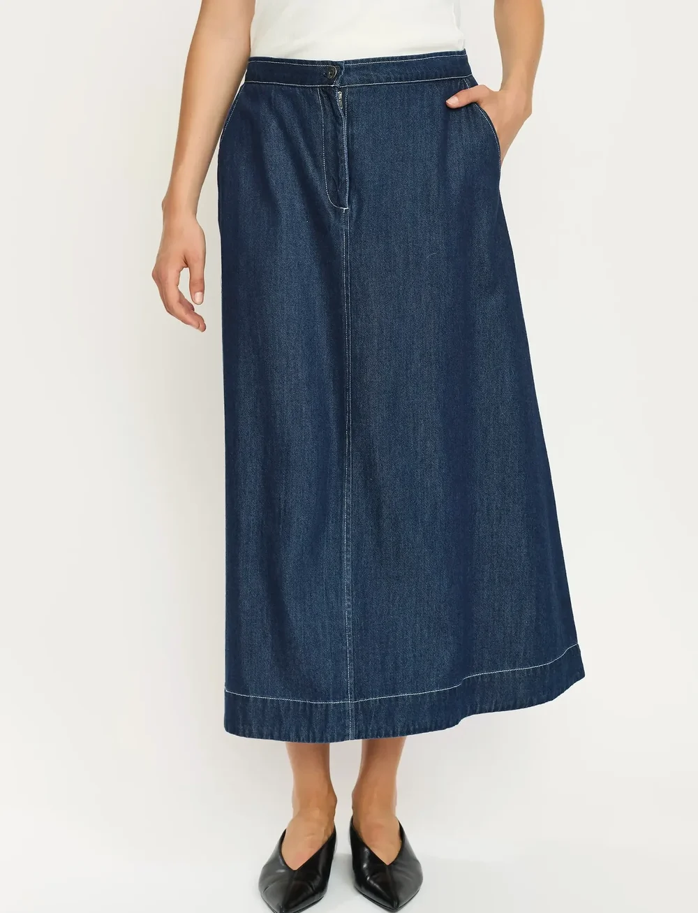 Soft Rebels - SRPortia Midi Skirt - denimskjørt - dark blue - 0