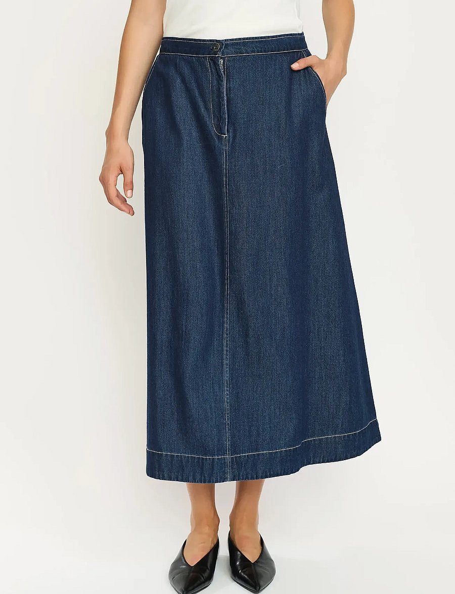 Soft Rebels - SRPortia Midi Skirt - jeansröcke - dark blue - 0