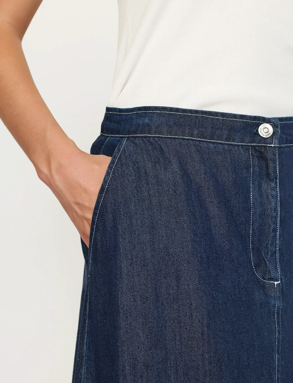 Soft Rebels - SRPortia Midi Skirt - denimskjørt - dark blue - 4