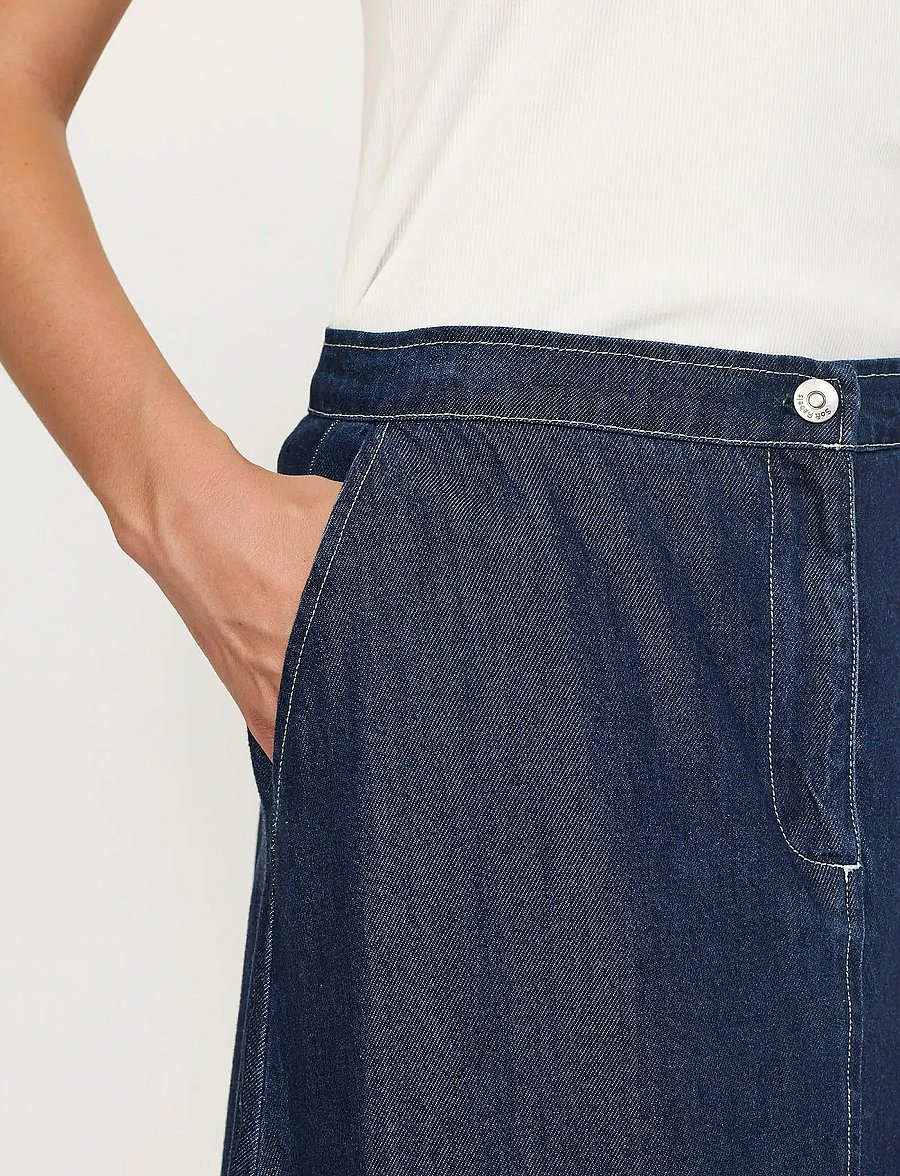 Soft Rebels - SRPortia Midi Skirt - jeansröcke - dark blue - 4