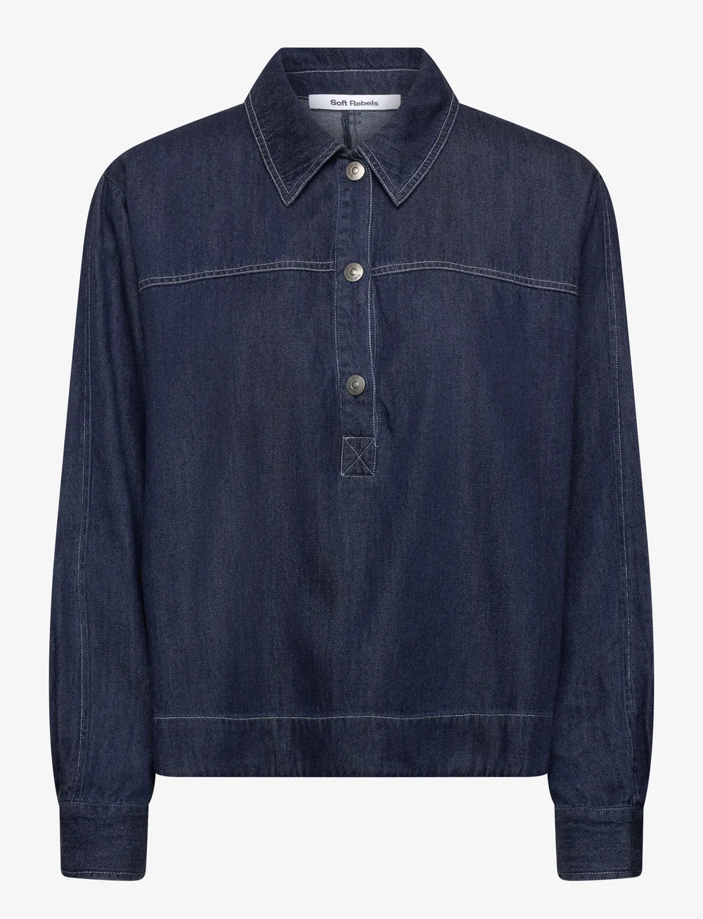 Soft Rebels - SRPortia Blouse - denim shirts - dark blue - 1