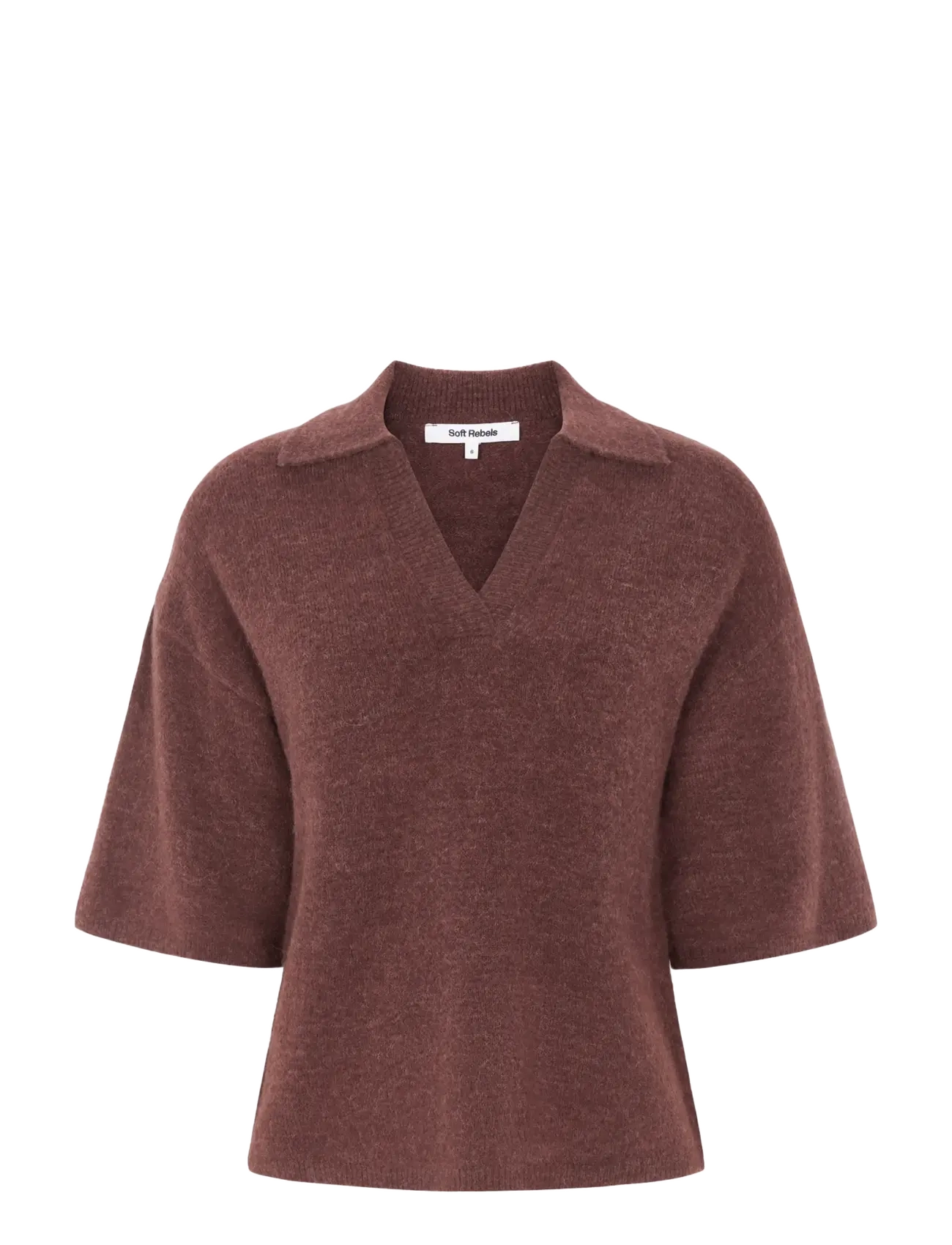 Soft Rebels SRAllison Polo SS Knit - Pullover - 387 ANDORRA / brown
