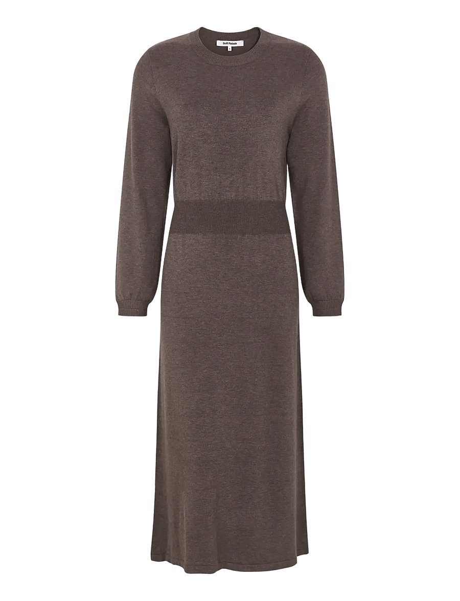 Soft Rebels - SRMarla Midi Dress Knit - strickkleider - coffee quartz melange - 1