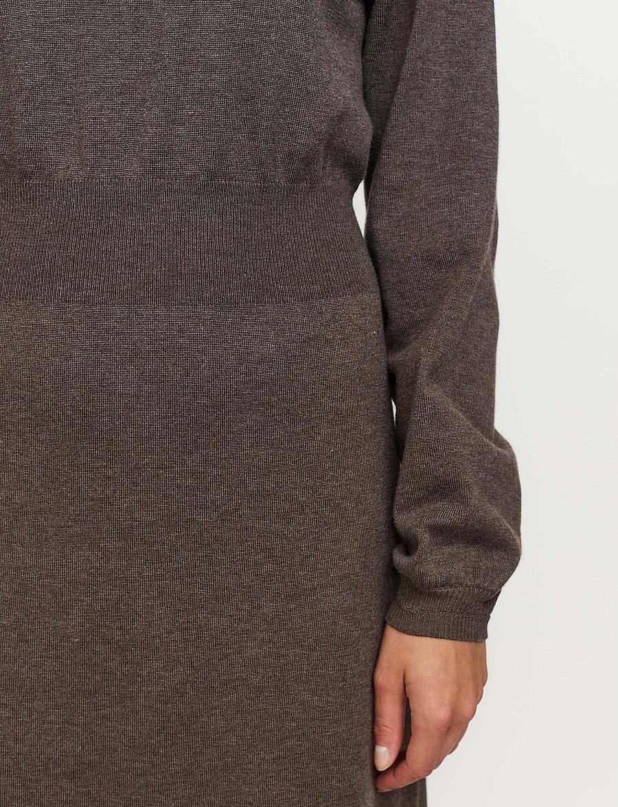 Soft Rebels - SRMarla Midi Dress Knit - strickkleider - coffee quartz melange - 4