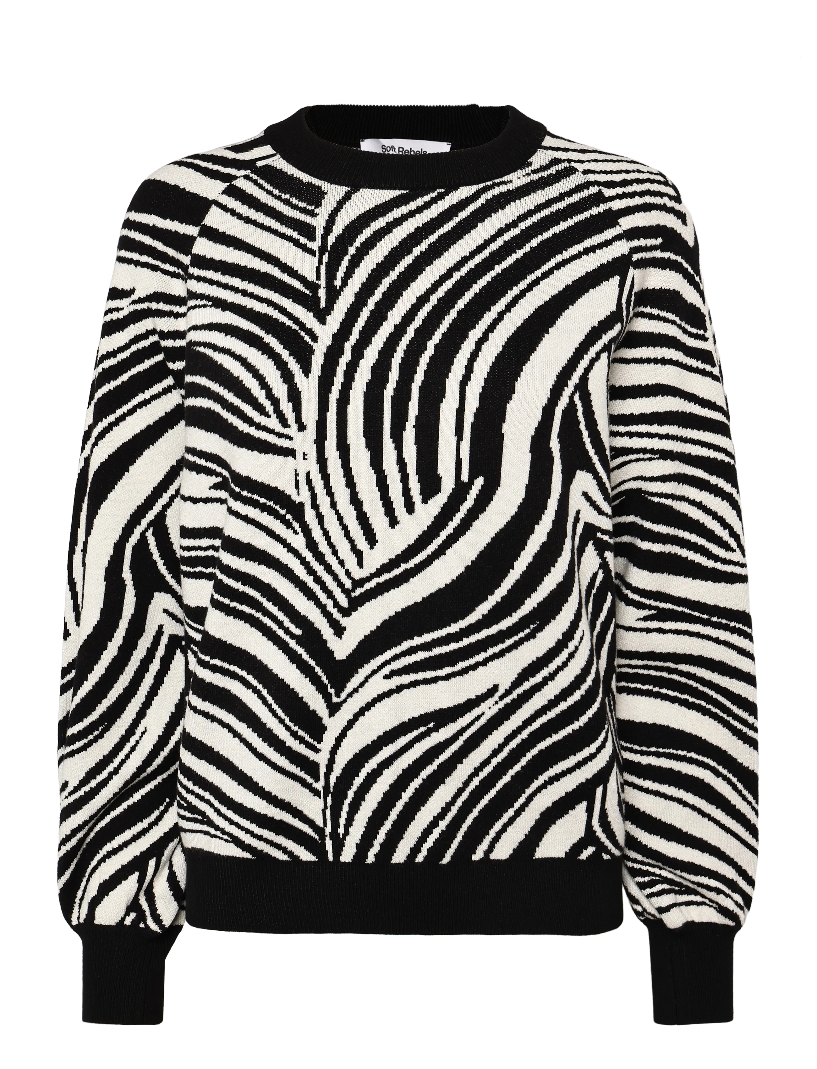 Soft Rebels SRLynn Pattern Knit - Soft Rebels - 272 ARCTIC WOLF / white
