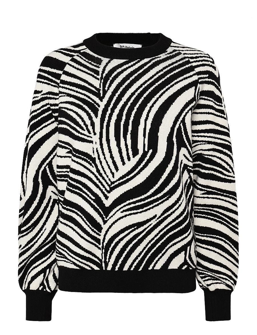 Soft Rebels - SRLynn Pattern Knit - striktrøjer - 272 arctic wolf - 1