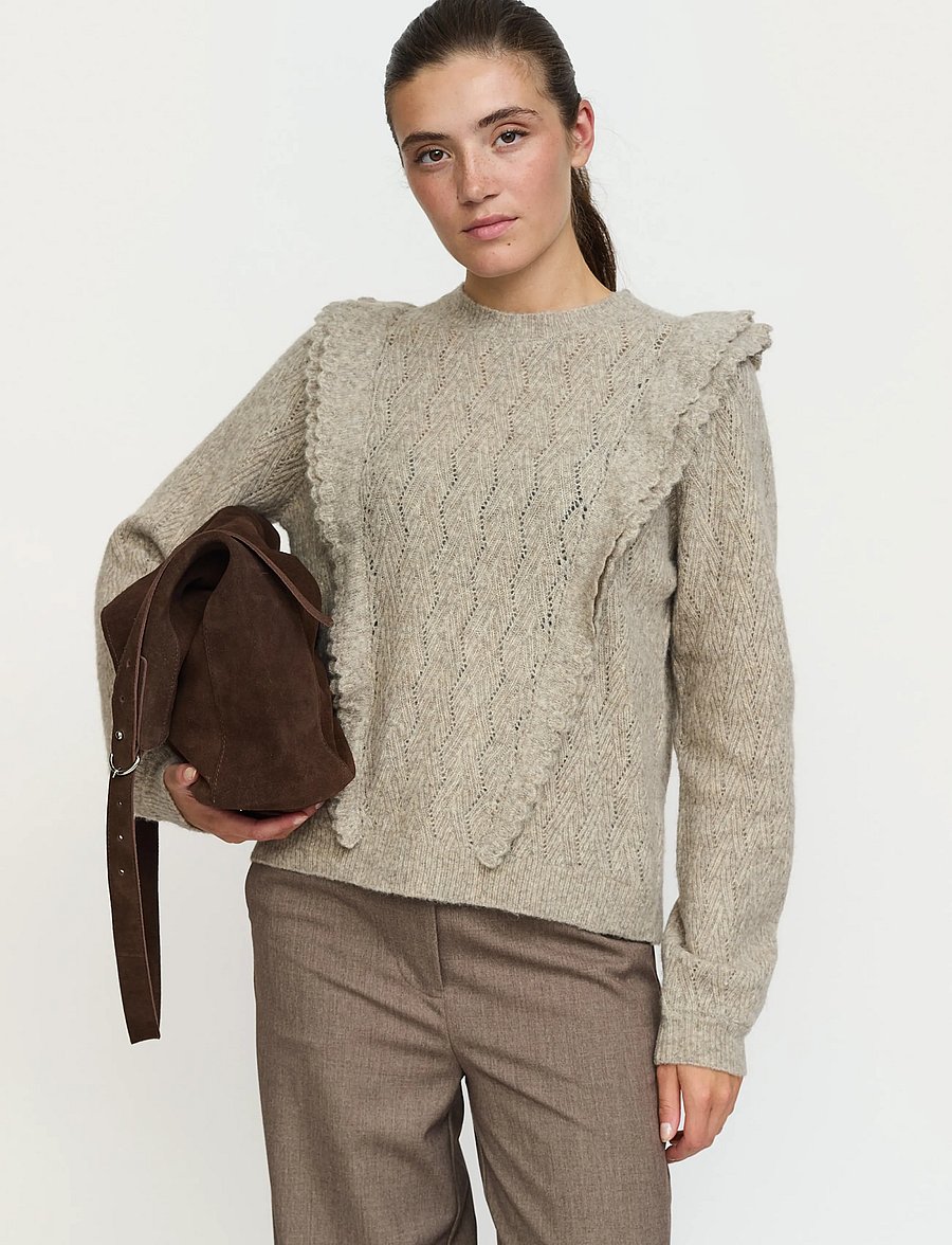 Soft Rebels - SRStory Knit - kampsunid - silver mink melange - 0