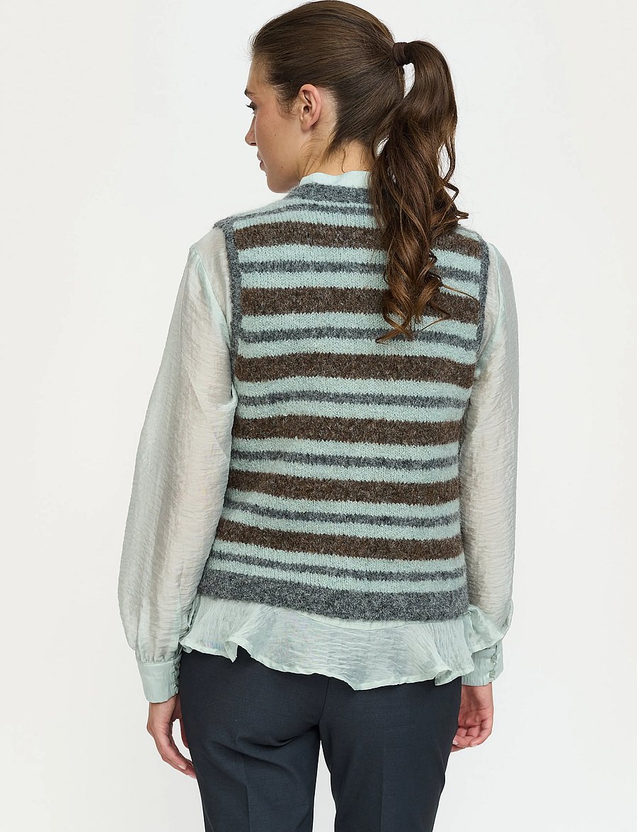 Soft Rebels - SRCamilla Vest Striped Knit - strickwesten - puritan - 3