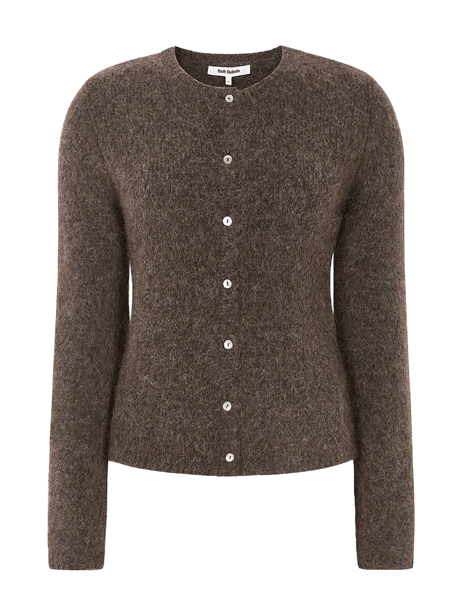 Soft Rebels - SRCamilla Cardigan Knit - kardiganid - demitasse melange - 1