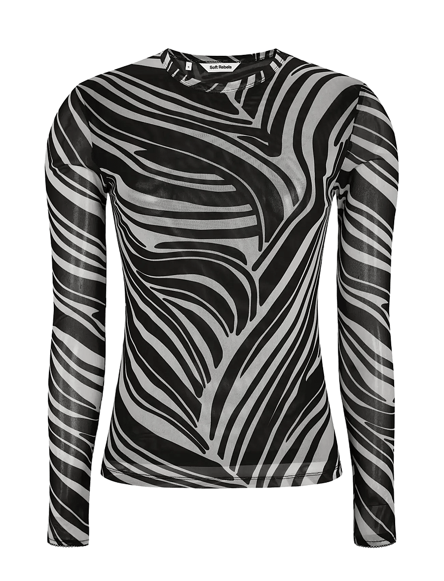 Soft Rebels - SRMaryam LS Top - langärmlige tops - zebra print - 1