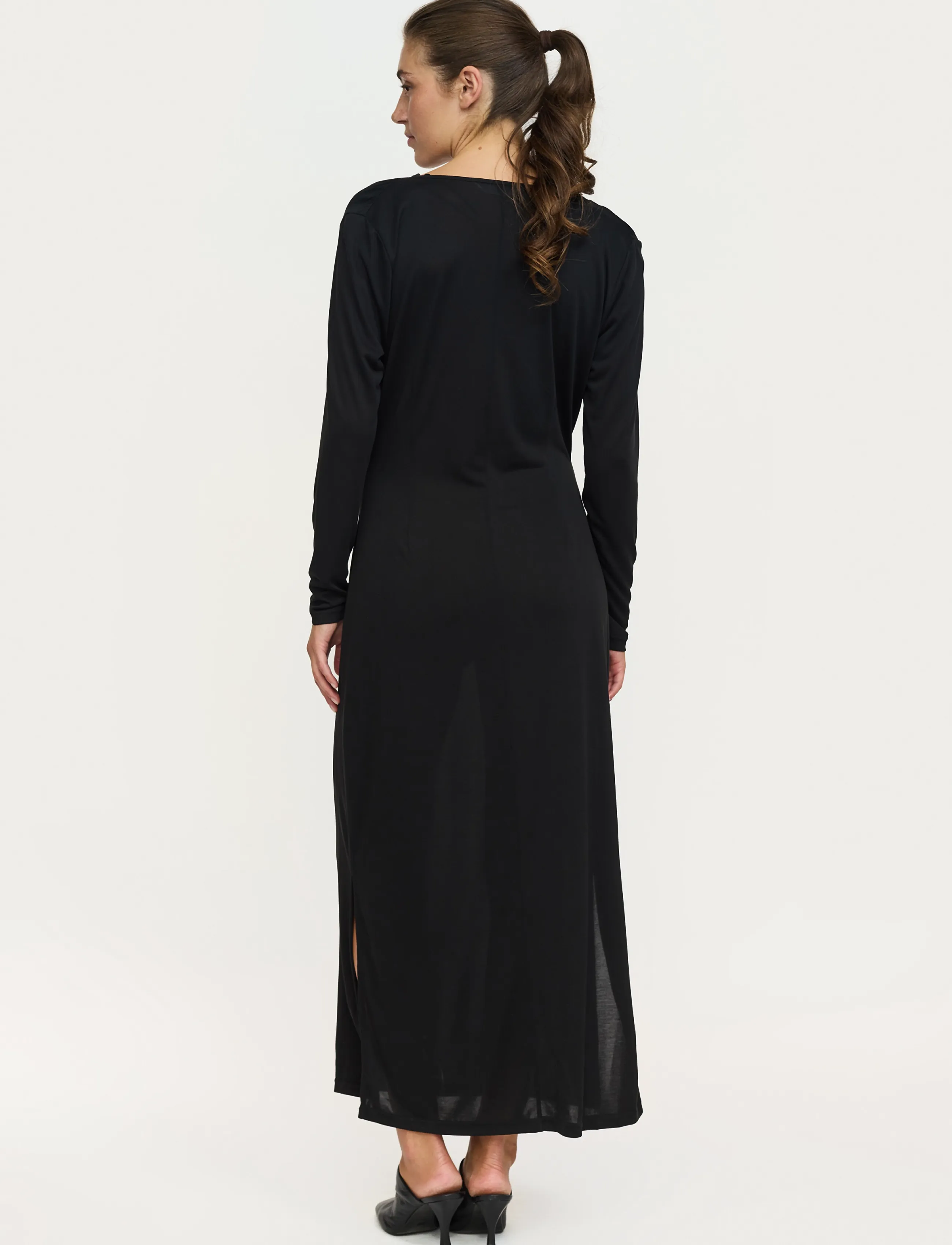 Soft Rebels - SRElla Draped LS Dress - maxi kjoler - black - 3