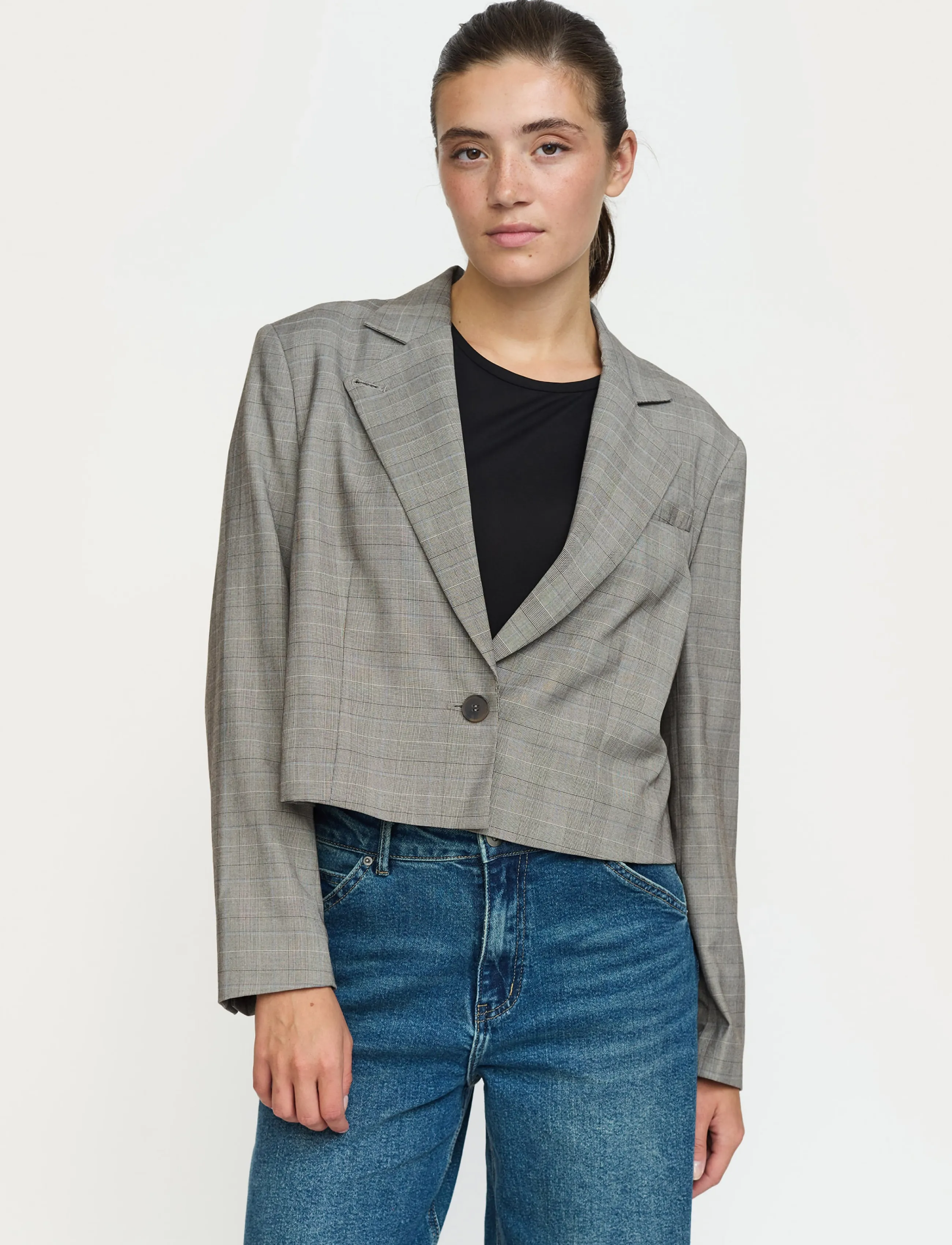 Soft Rebels Srviviana Blazer, XL, Brown, Blazere > Cropped Blazere, Dame
