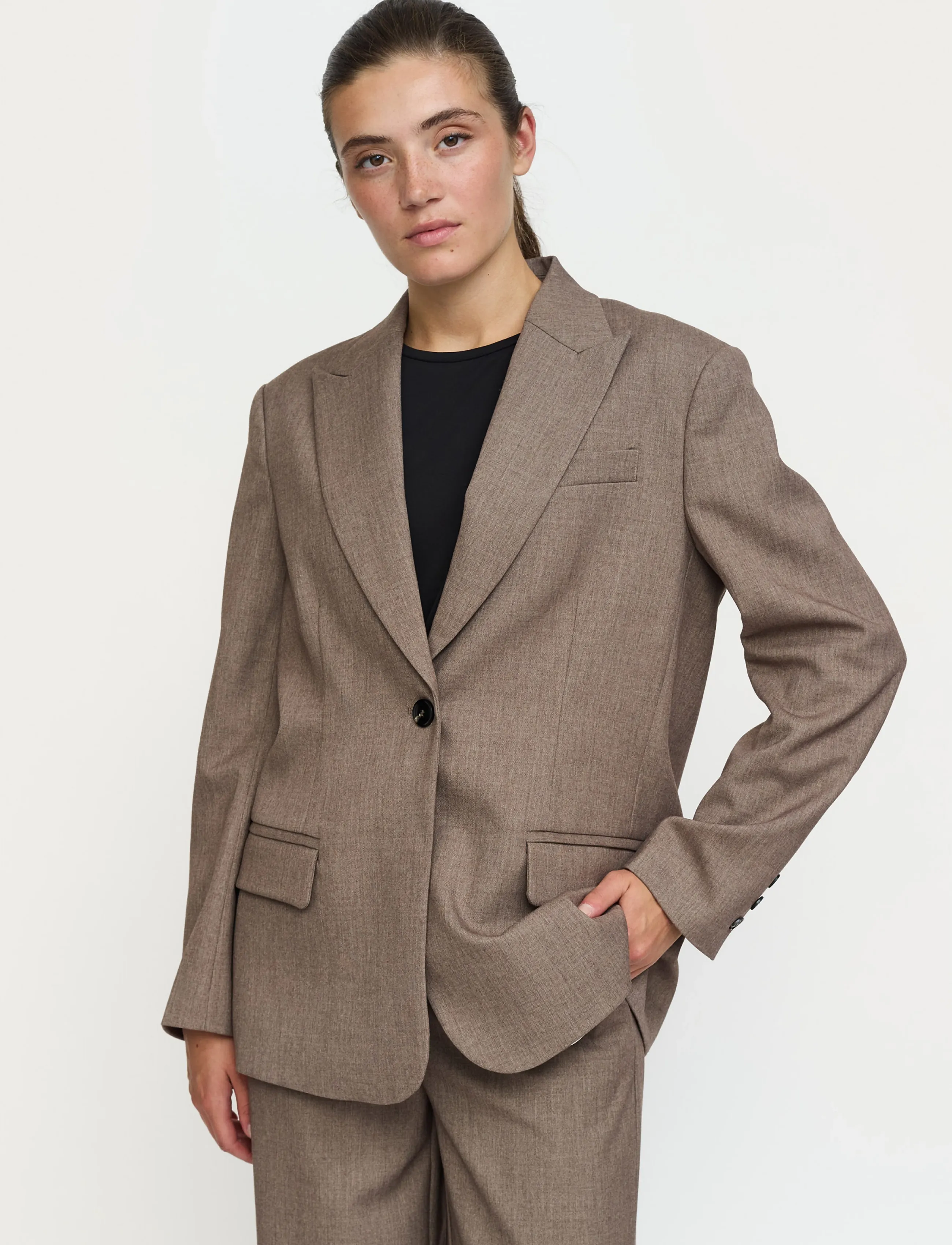 Soft Rebels Sraubree Blazer, L, Grey, Blazere > Enkeltradede Blazere, Dame