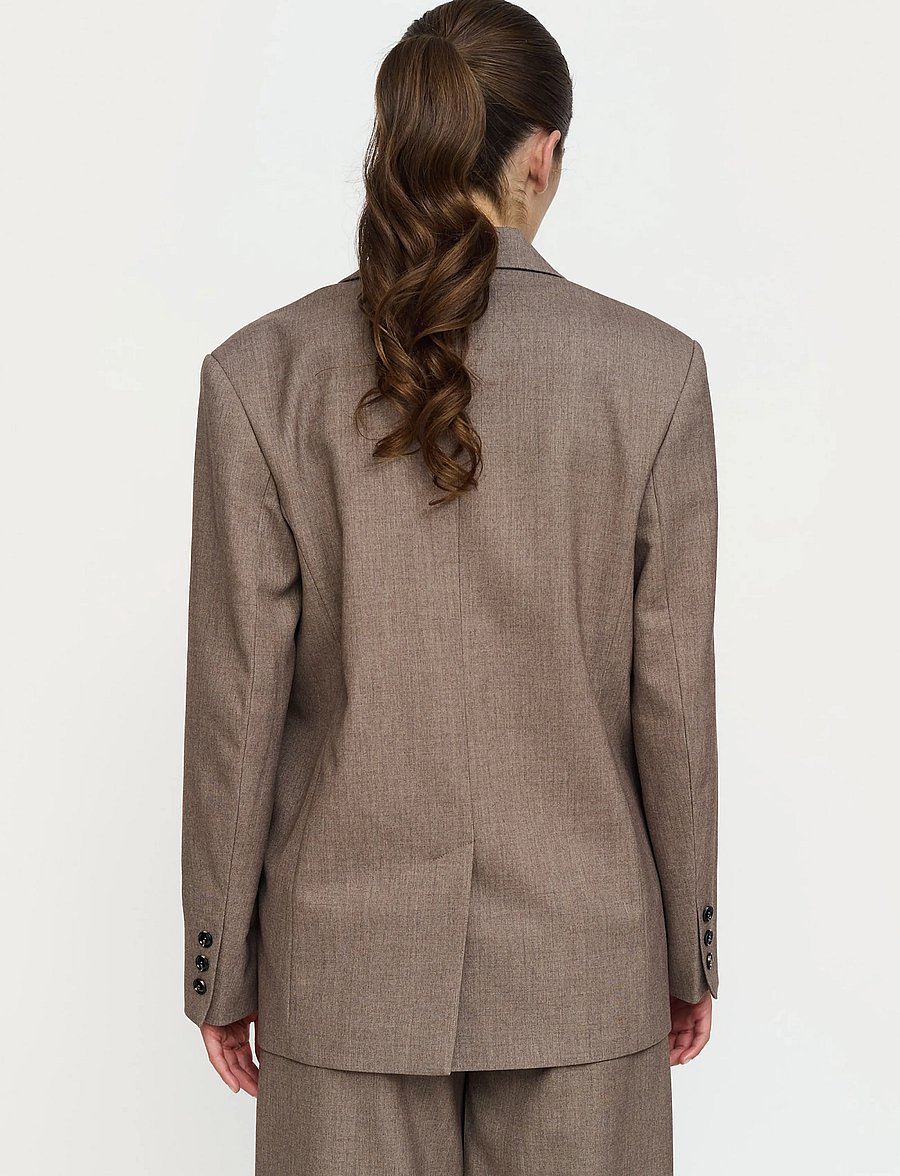 Soft Rebels - SRAubree Blazer - enkelknäppta kavajer - silver mink melange - 3