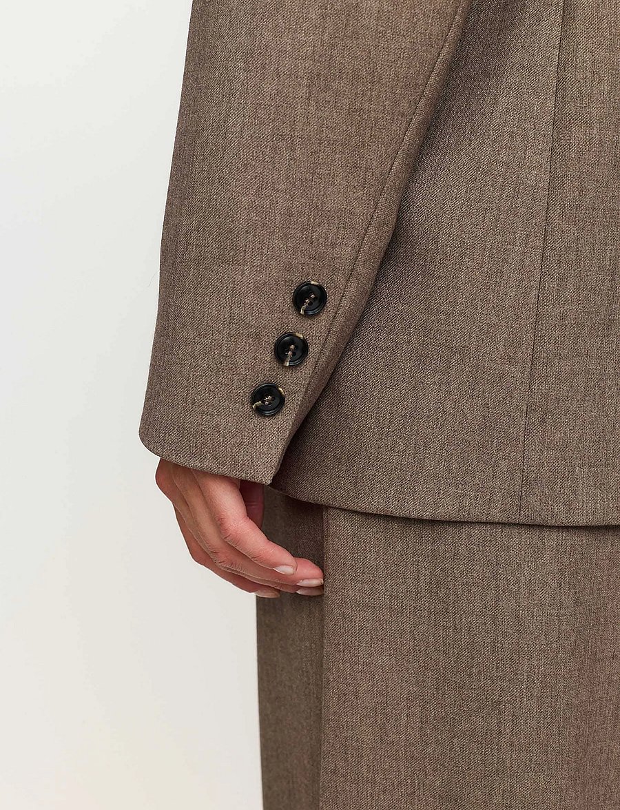 Soft Rebels - SRAubree Blazer - enkelknäppta kavajer - silver mink melange - 4