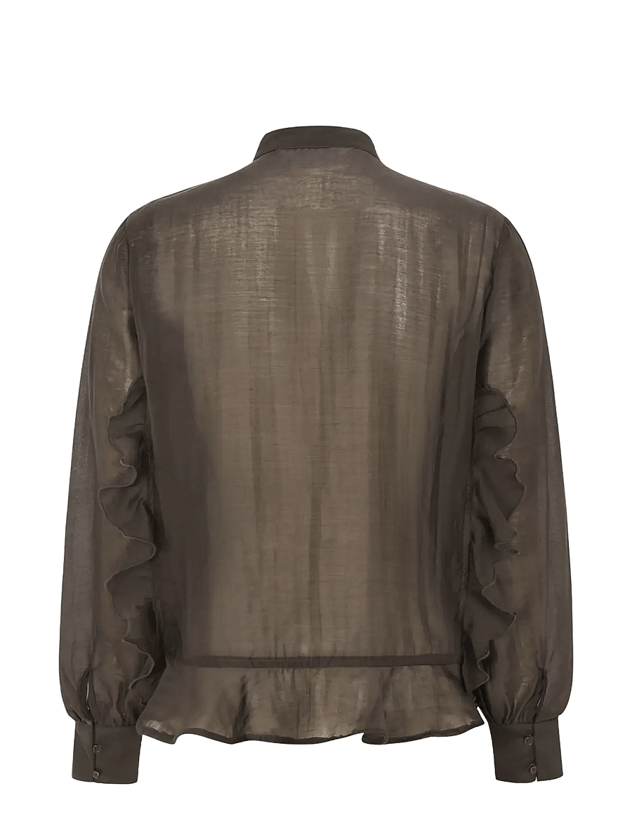 Soft Rebels - SRRachel Frill Shirt - långärmade skjortor - demitasse - 2
