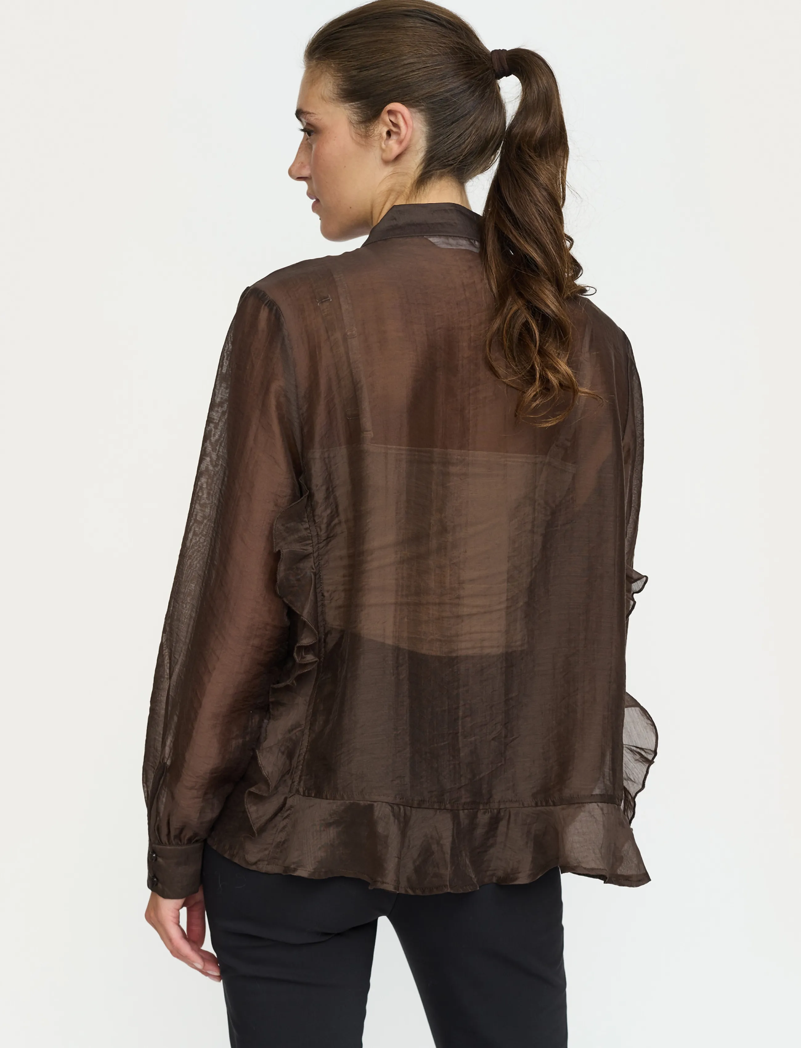 Soft Rebels - SRRachel Frill Shirt - långärmade skjortor - demitasse - 3