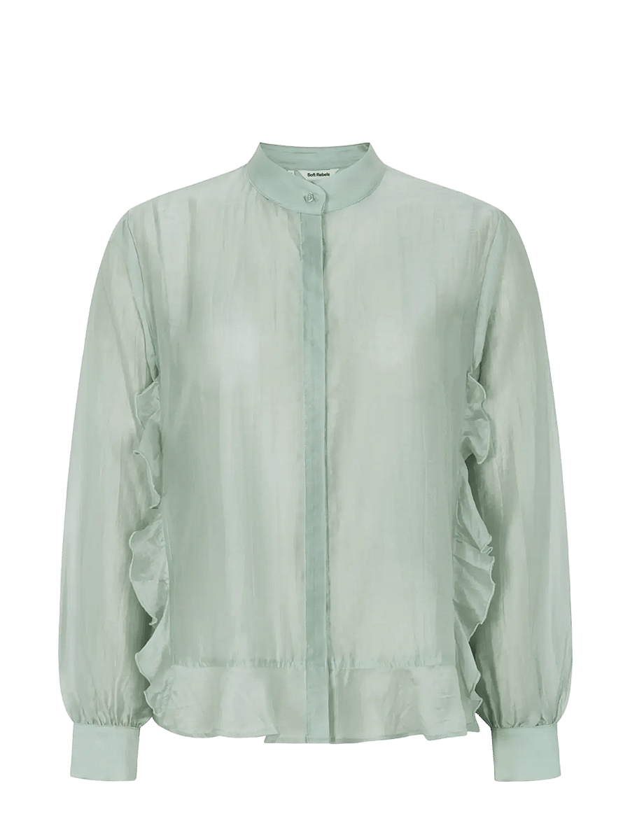 Soft Rebels - SRRachel Frill Shirt - langærmede skjorter - puritan - 1
