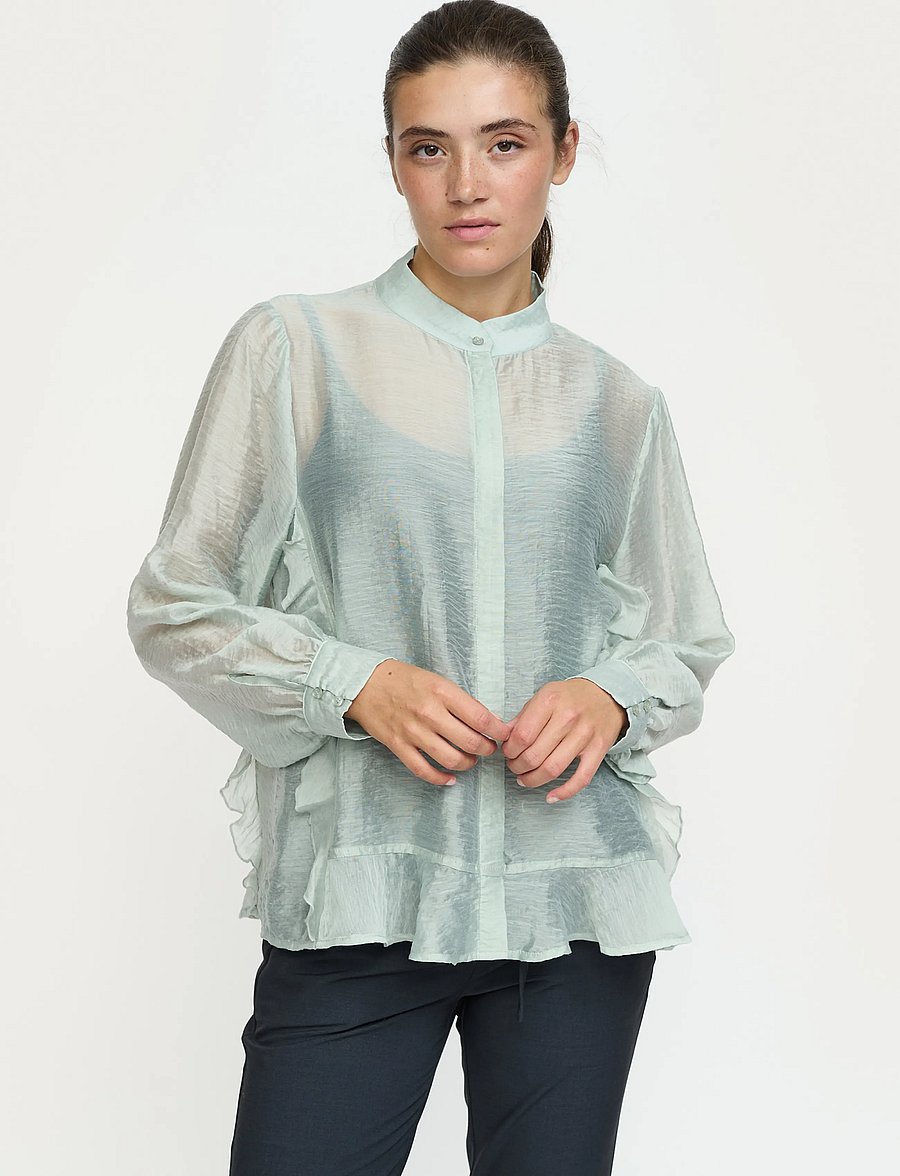 Soft Rebels - SRRachel Frill Shirt - langærmede skjorter - puritan - 0
