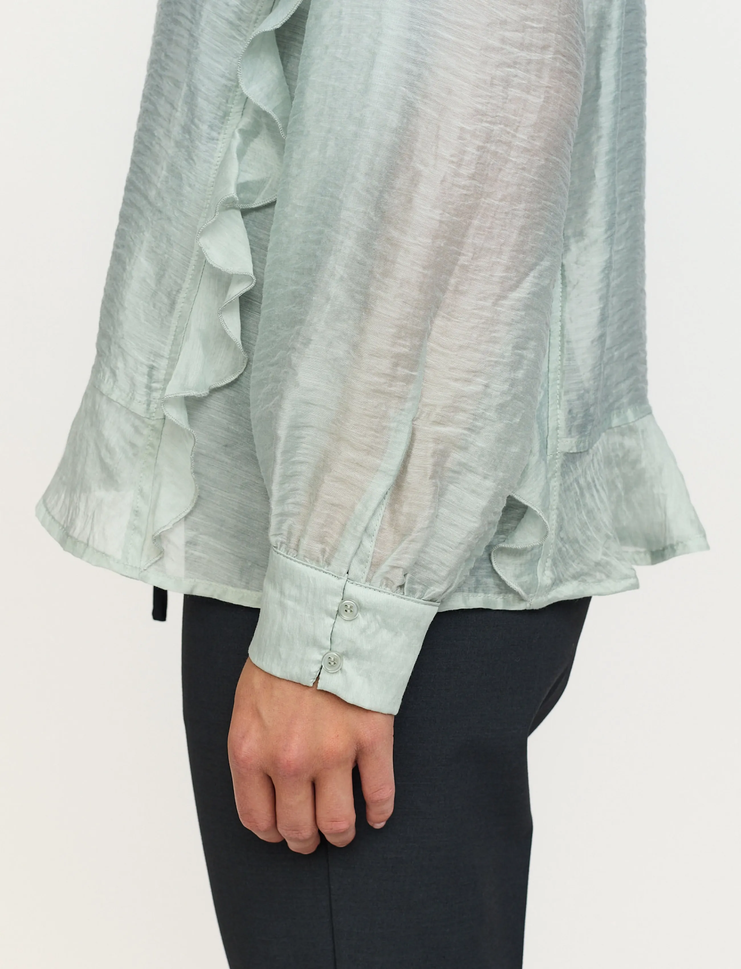 Soft Rebels - SRRachel Frill Shirt - langærmede skjorter - puritan - 4