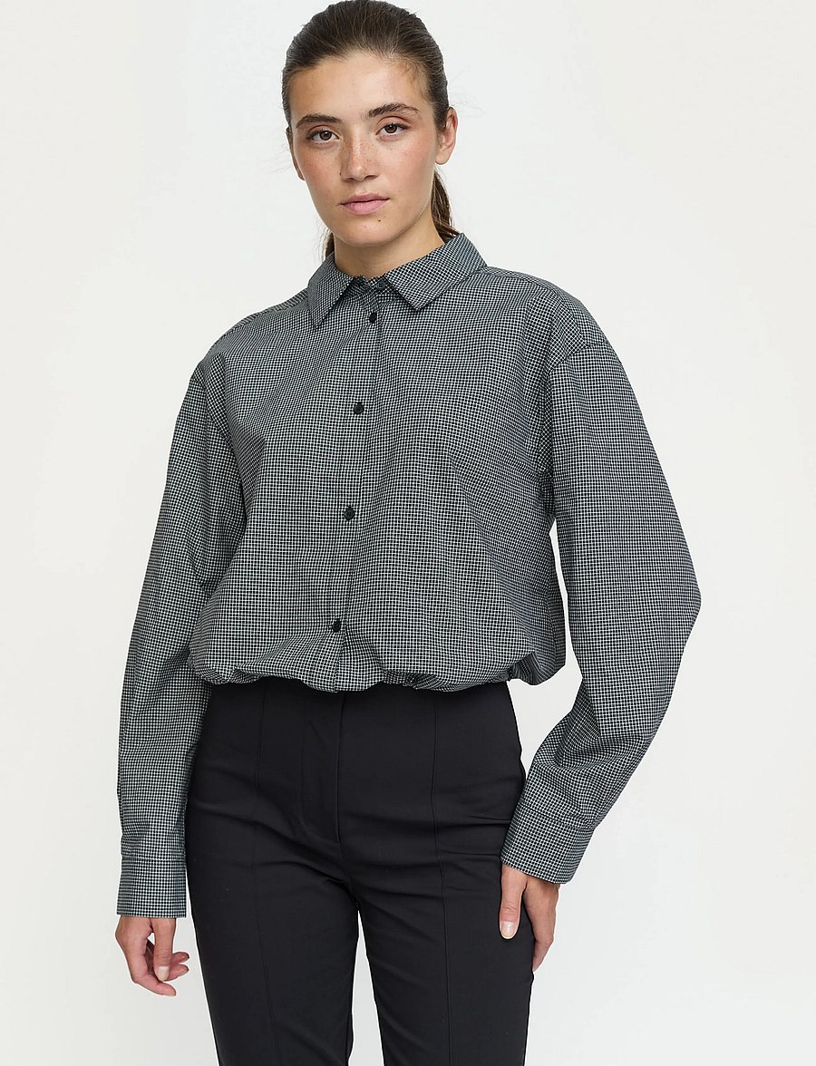 Soft Rebels - SRLogan Shirt - långärmade skjortor - black - 0