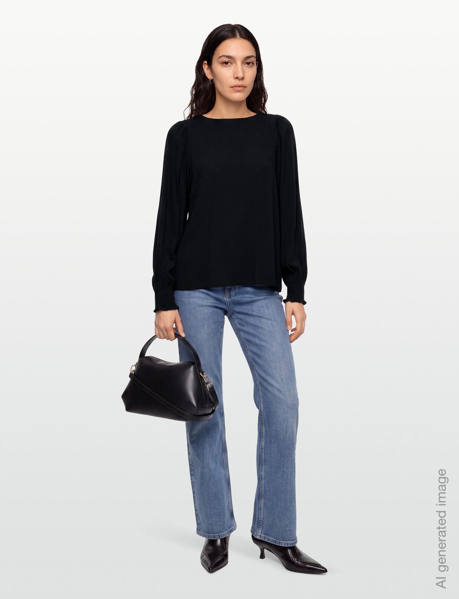 Soft Rebels - SRMaia Blouse - pikkade varrukatega pluusid - 001 black - 0