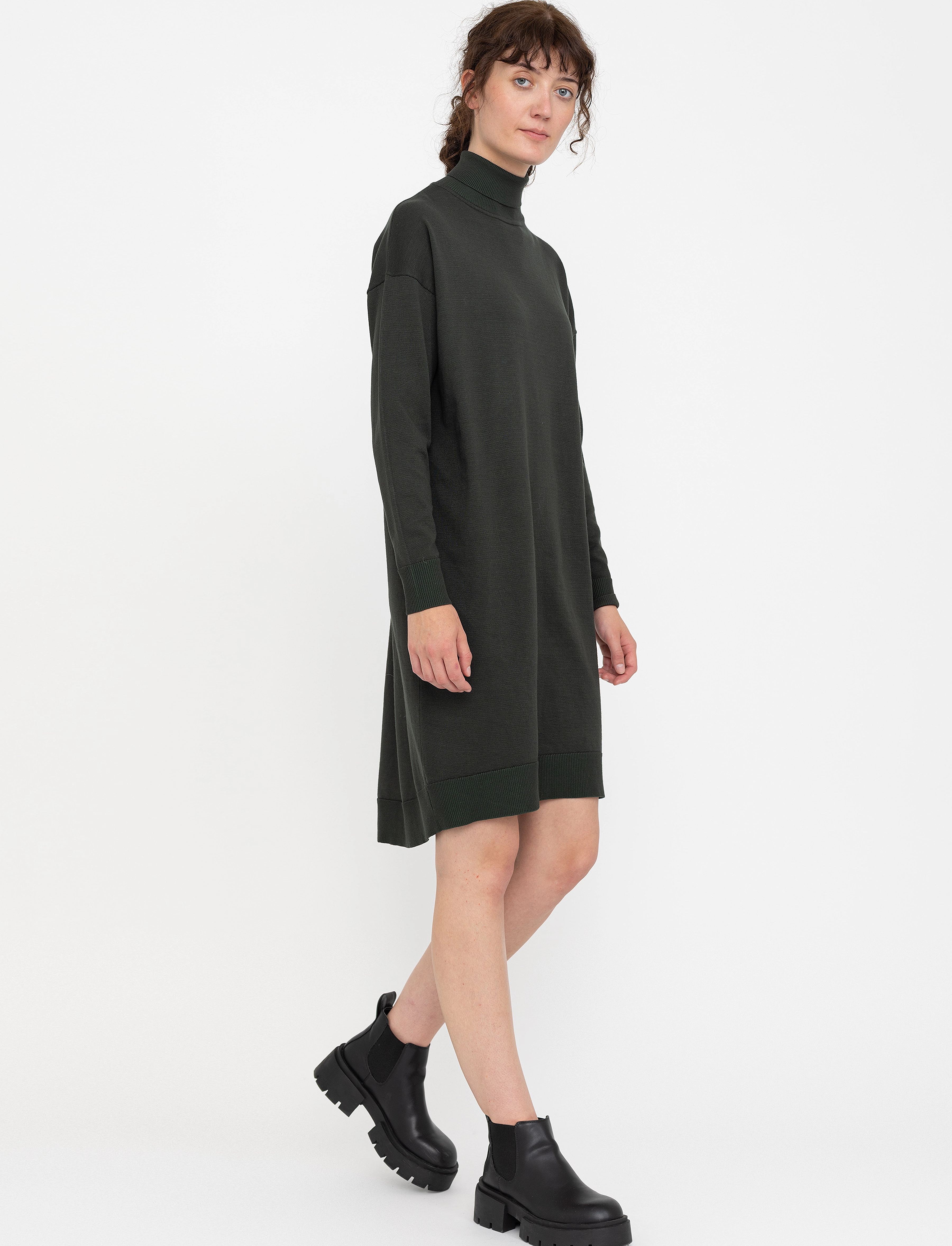 Soft Rebels - SRLea Rollneck Dress Knit - strikkjoler - ?975 climbing ivy - 4