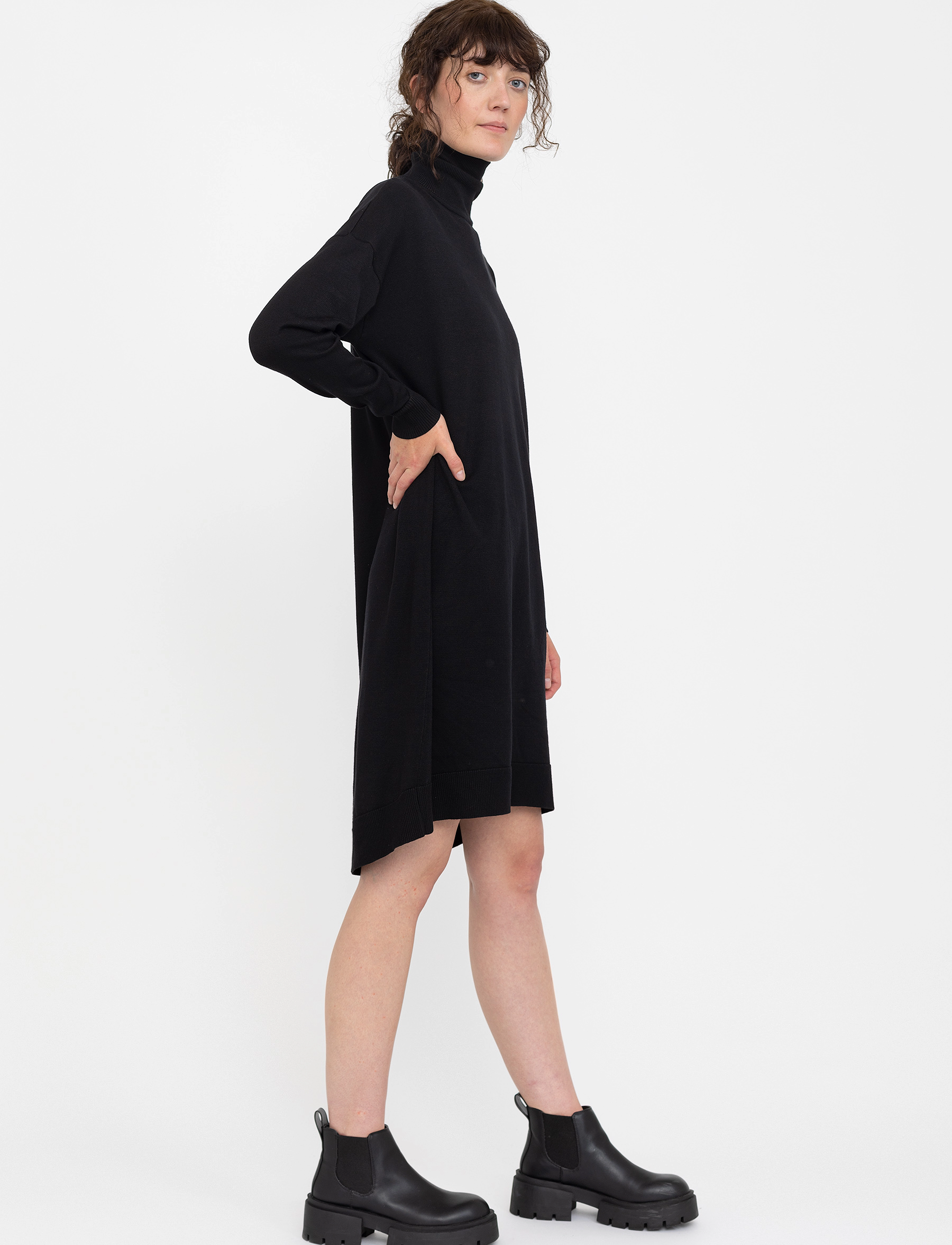 Soft Rebels - SRLea Rollneck Dress Knit - strikkjoler - black - 4