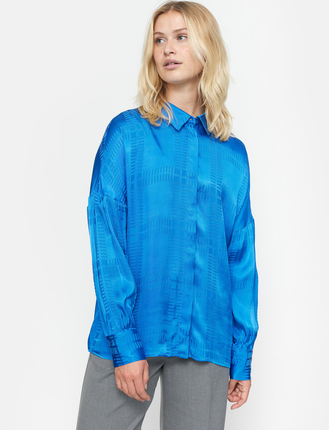 Soft Rebels - SRAida Shirt - langermede skjorter - check jacquard strong blue - 1