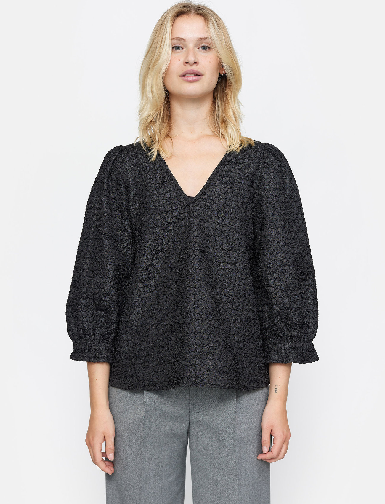 Soft Rebels - SRFannie Blouse - short-sleeved blouses - black - 1