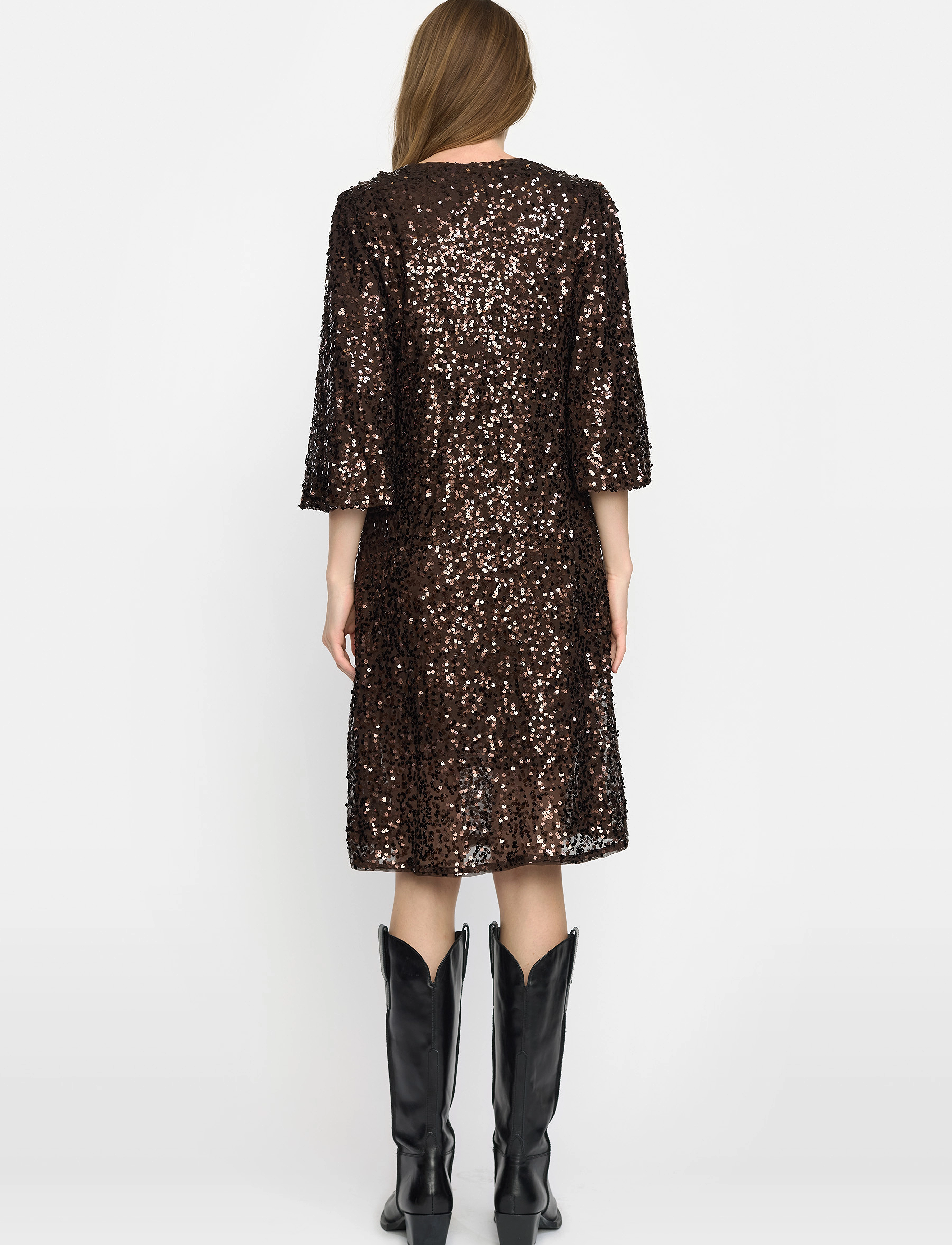 Soft Rebels - SRAudrey Dress - paljettklänningar - chocolate plum - 3