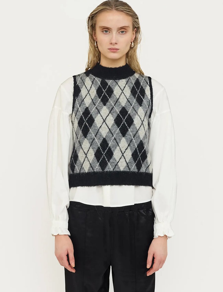 Soft Rebels - SRHarley Vest Knit RWS - stickade västar - black - 0