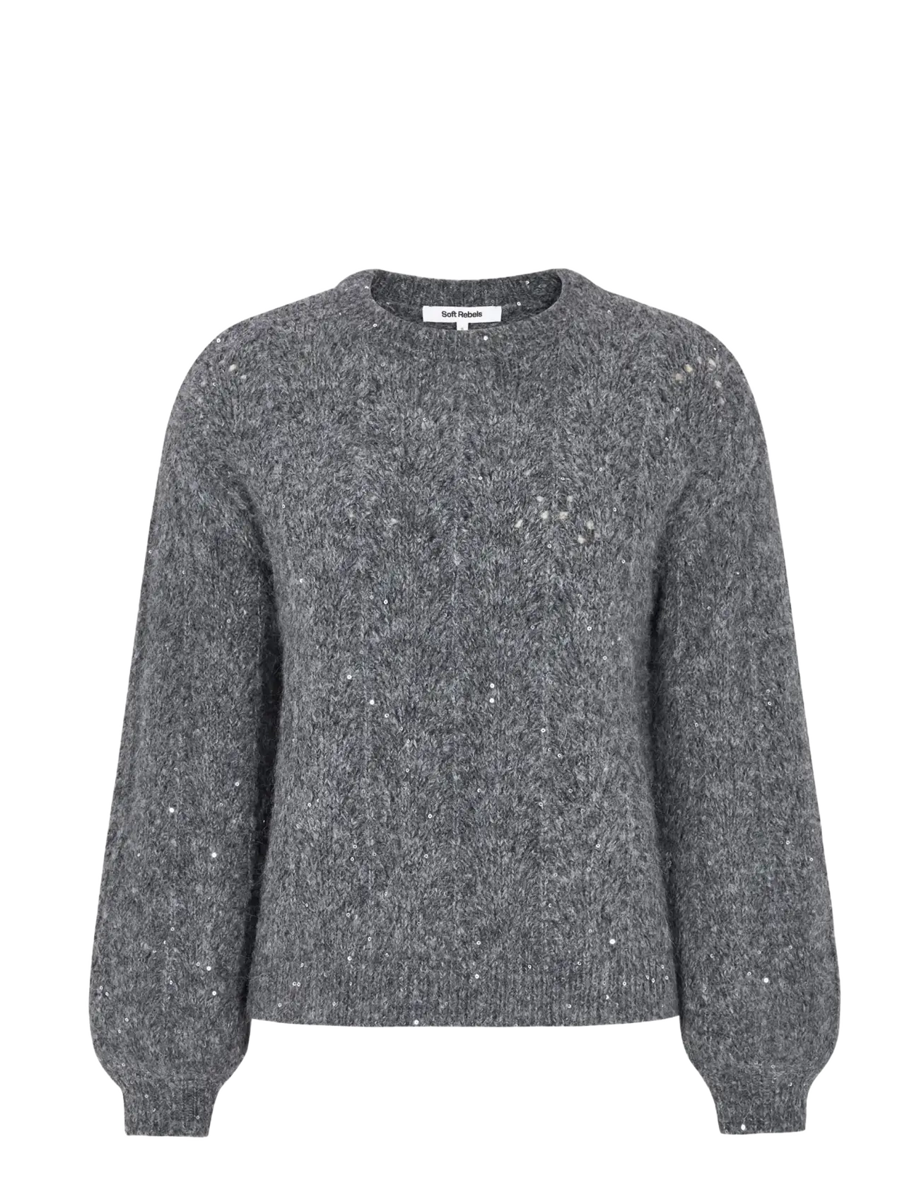 Soft Rebels SRFrances Sequin Knit RWS - Mysiga looks - DARK GREY MELANGE / grey