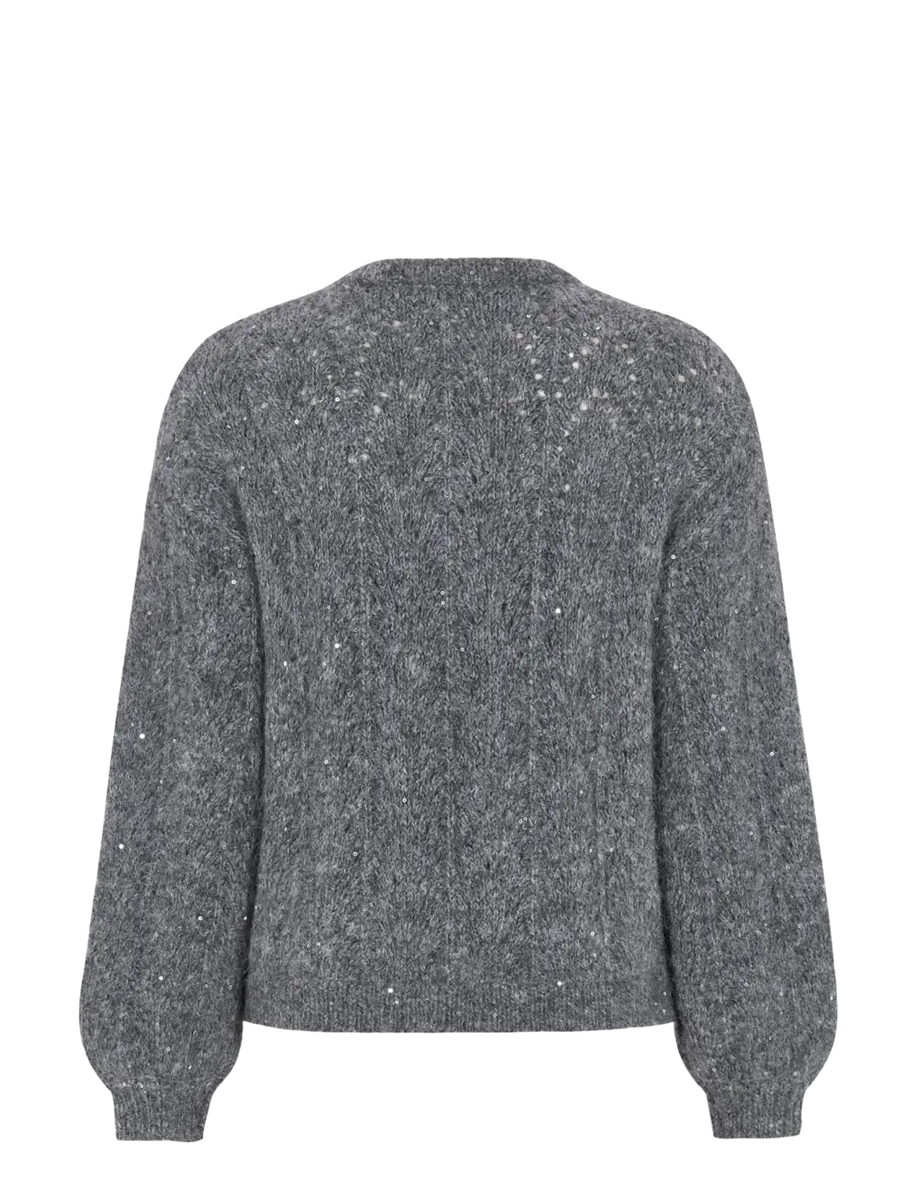 Soft Rebels - SRFrances Sequin Knit RWS - stickade tröjor - dark grey melange - 2