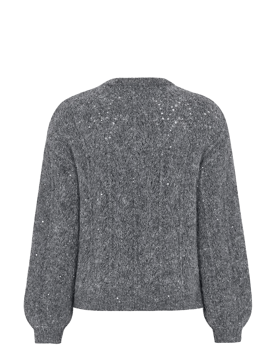 Soft Rebels - SRFrances Sequin Knit RWS - stickade tröjor - dark grey melange - 2